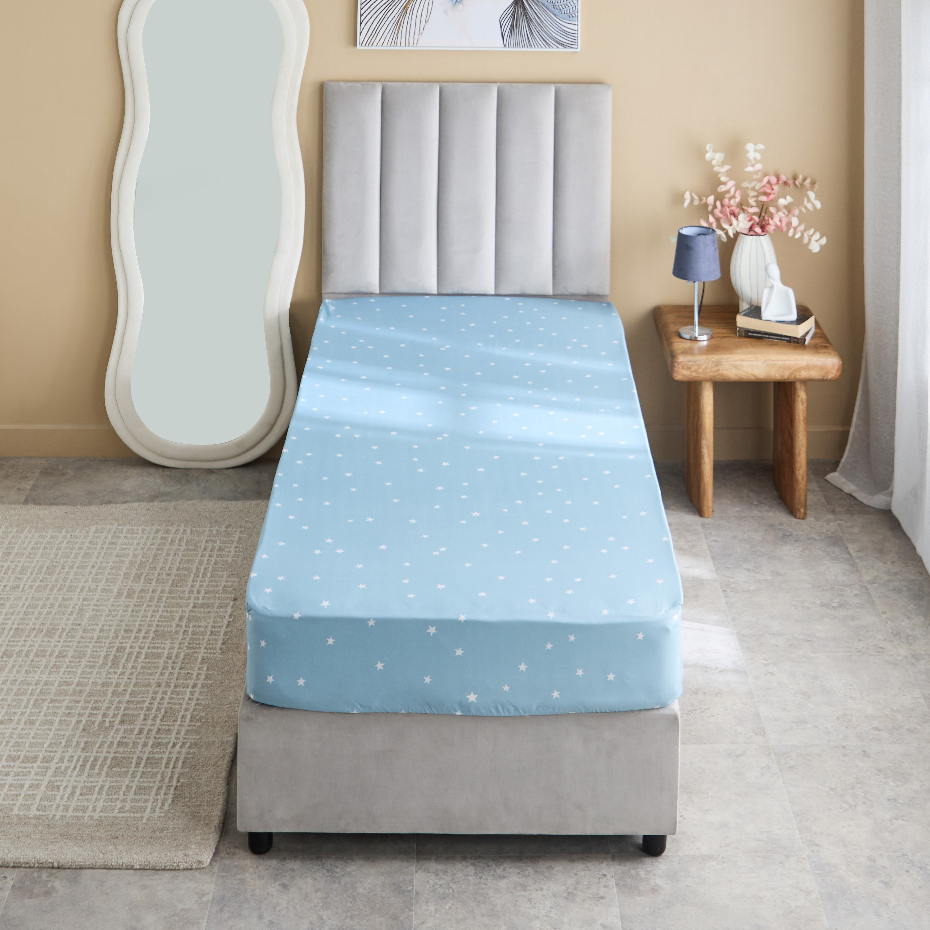 شرشف مطاطي مفرد مايكروفايبر ستارلايت من نورا - 90x190+20 سم-hbxhomeware-hbxbedroom-image-3