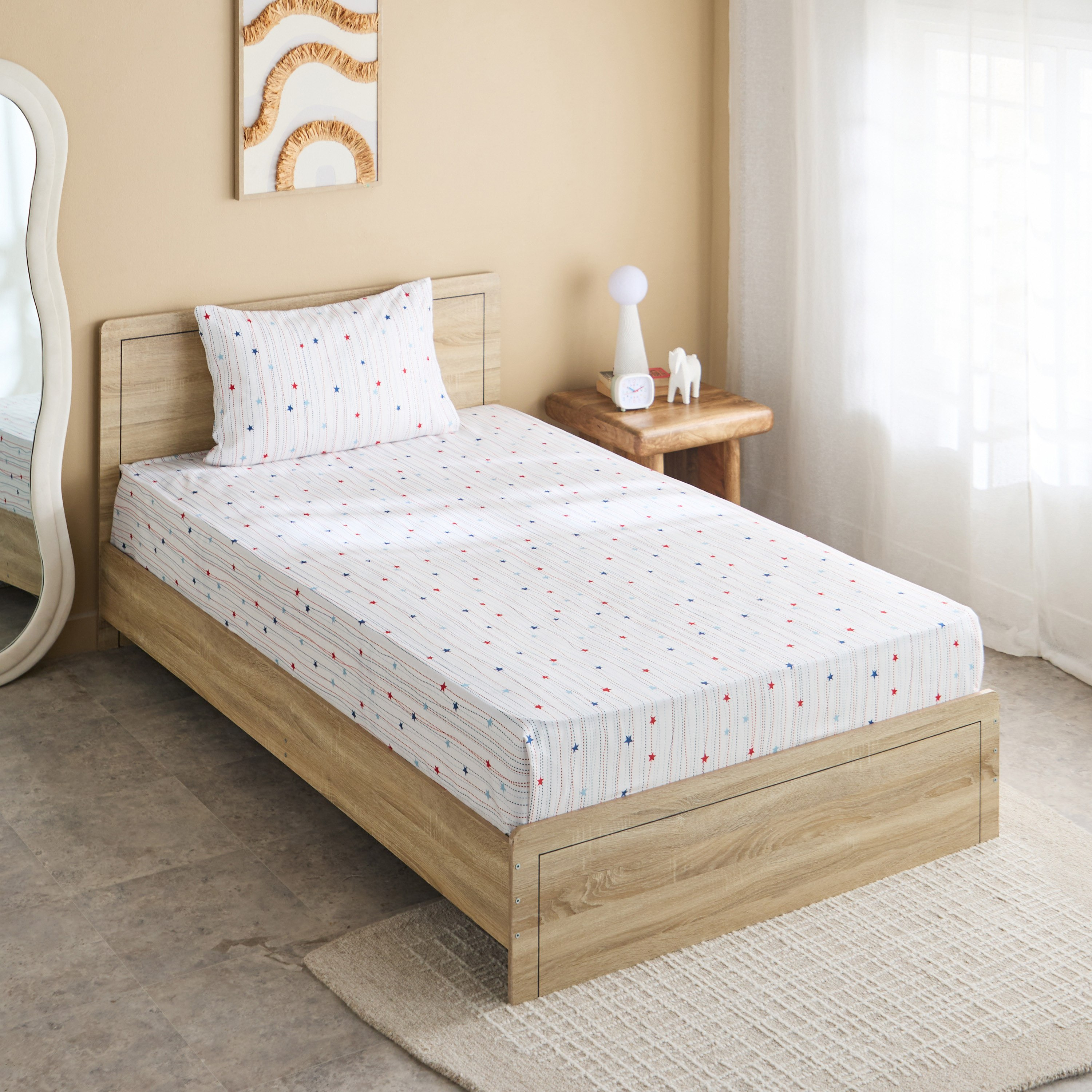 طقم شرشف مسطح فردي مايكروفايبر قطعتين ستارلايت من نورا - 160x240 سم-hbxhomeware-bedding-flatsheets-image-2