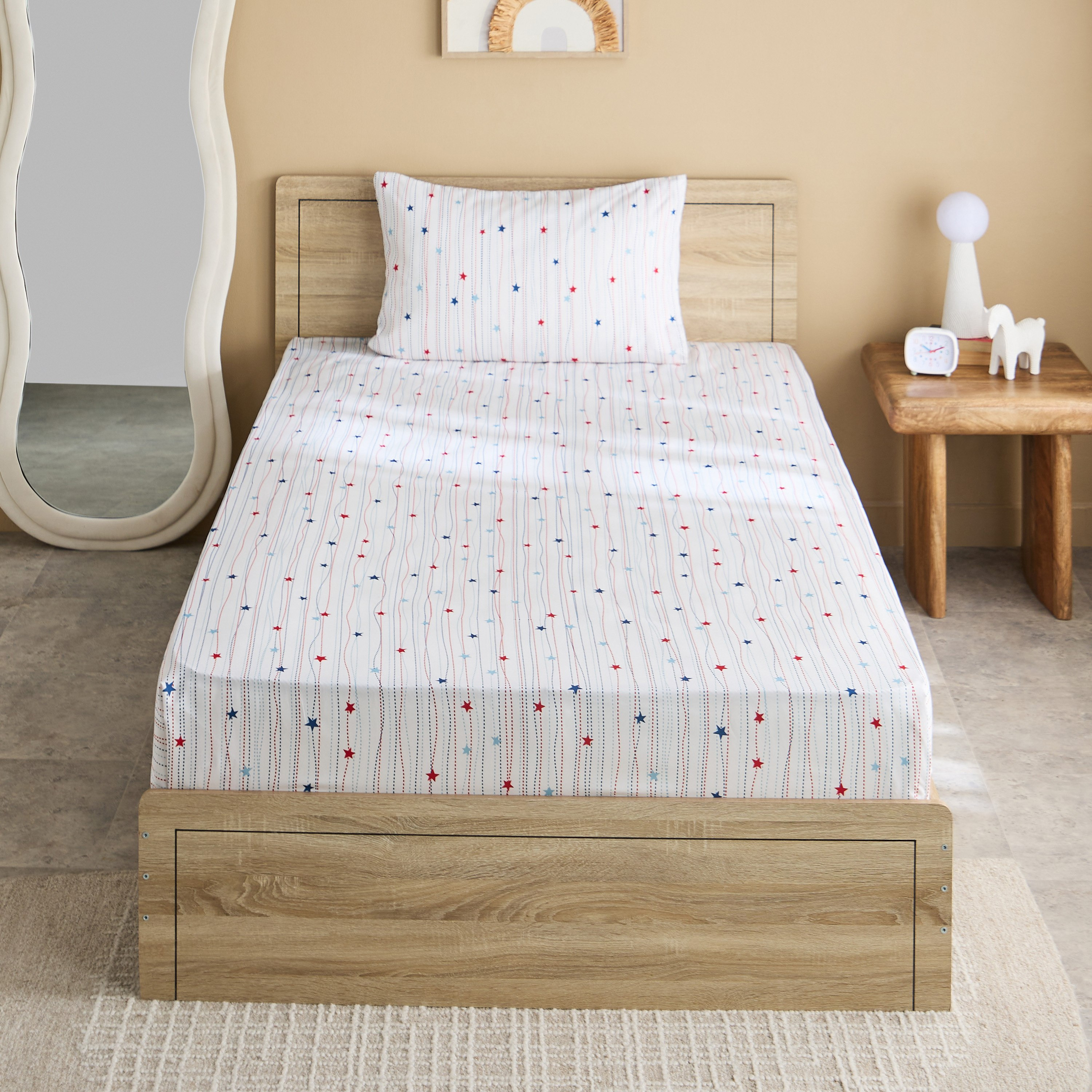 طقم شرشف مسطح فردي مايكروفايبر قطعتين ستارلايت من نورا - 160x240 سم-hbxhomeware-bedding-flatsheets-image-3