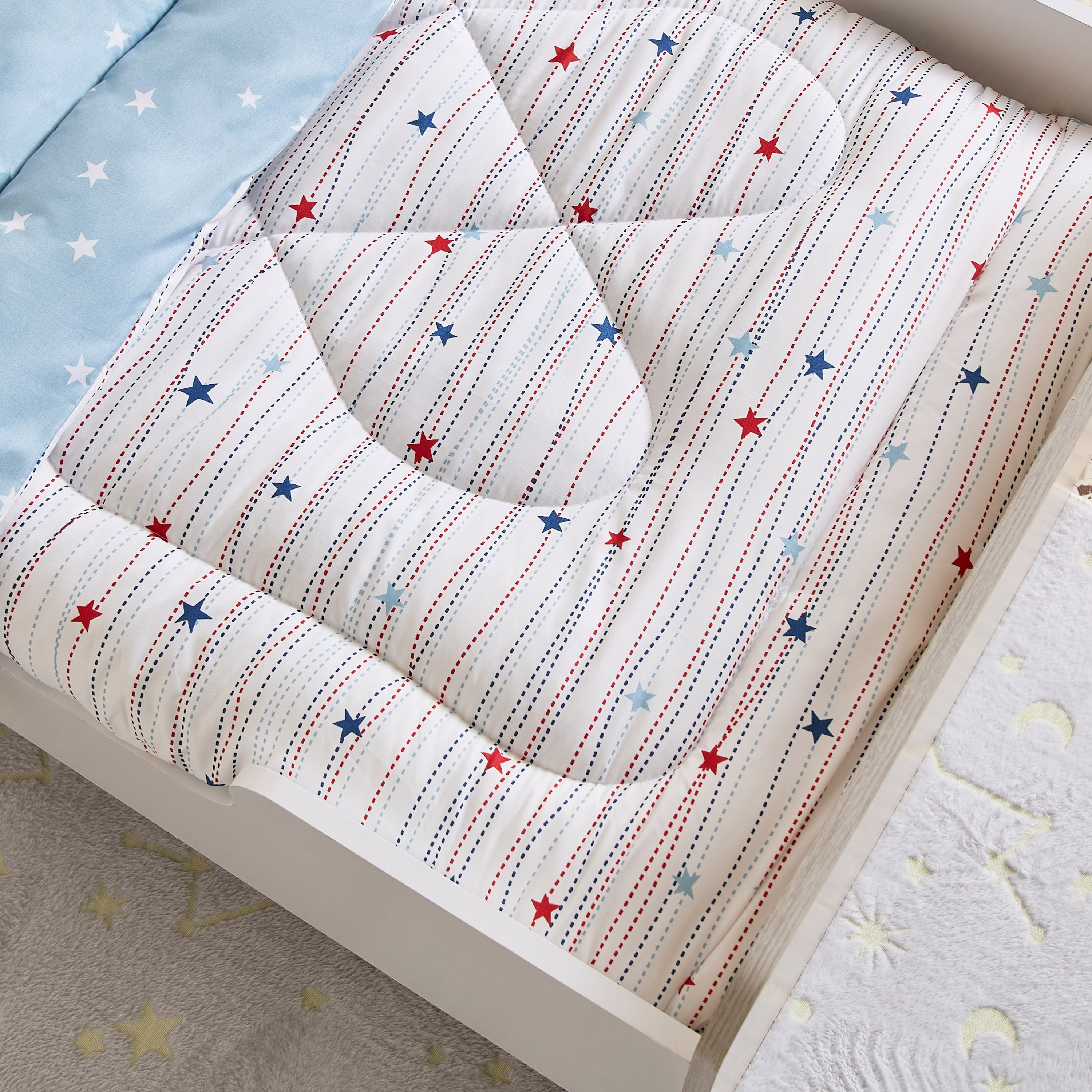 طقم لحاف طفل مع شرشف مطاطي وغطاء وسادة مايكروفايبر ستارلايت من نورا - 100x150 سم-hbxkidsandyouth-beddingandfurnishings-comfortersets-image-6