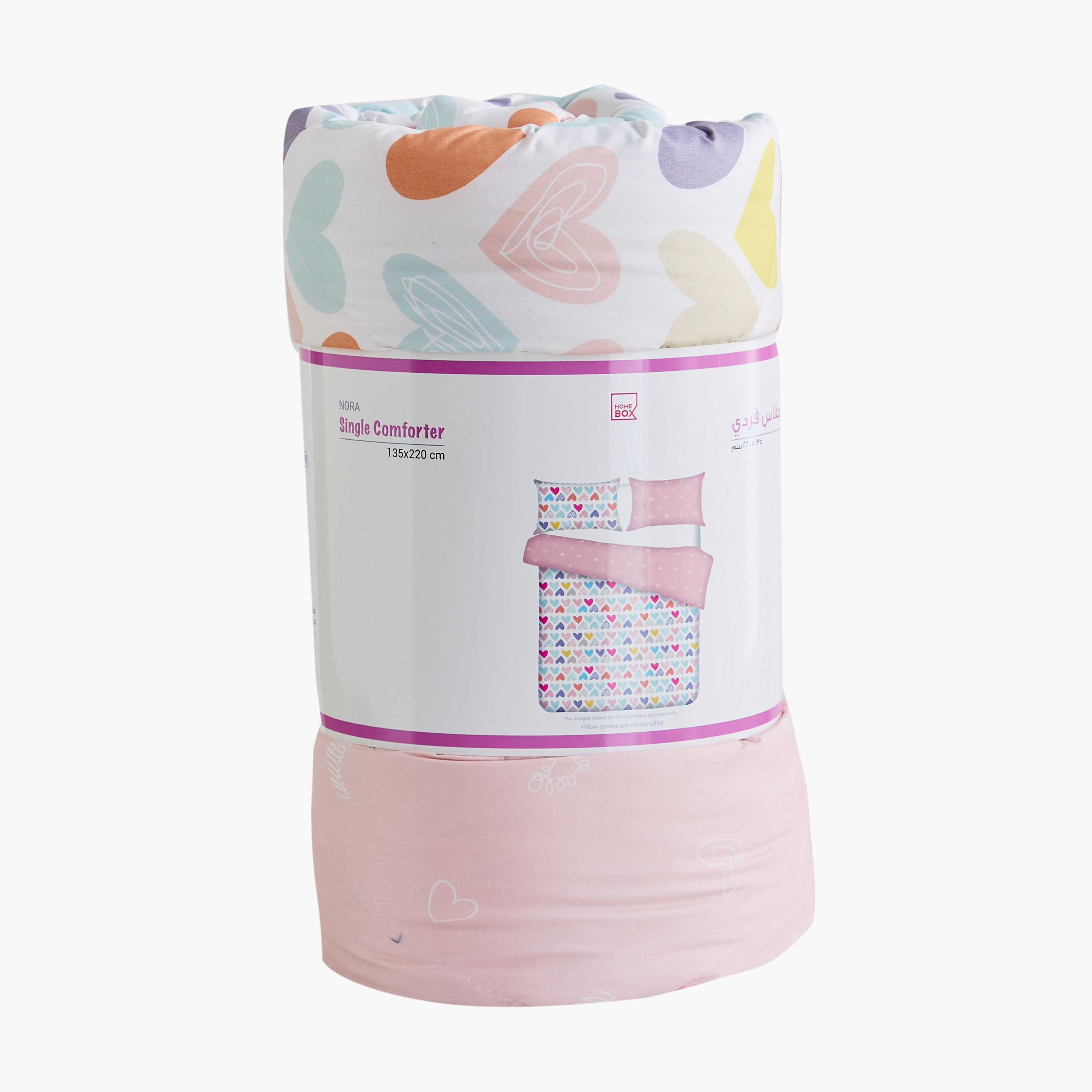 Nora Hearts Microfibre Single Comforter - 135x220 cm-hbxkidsandyouth-beddingandfurnishings-comfortersets-image-7