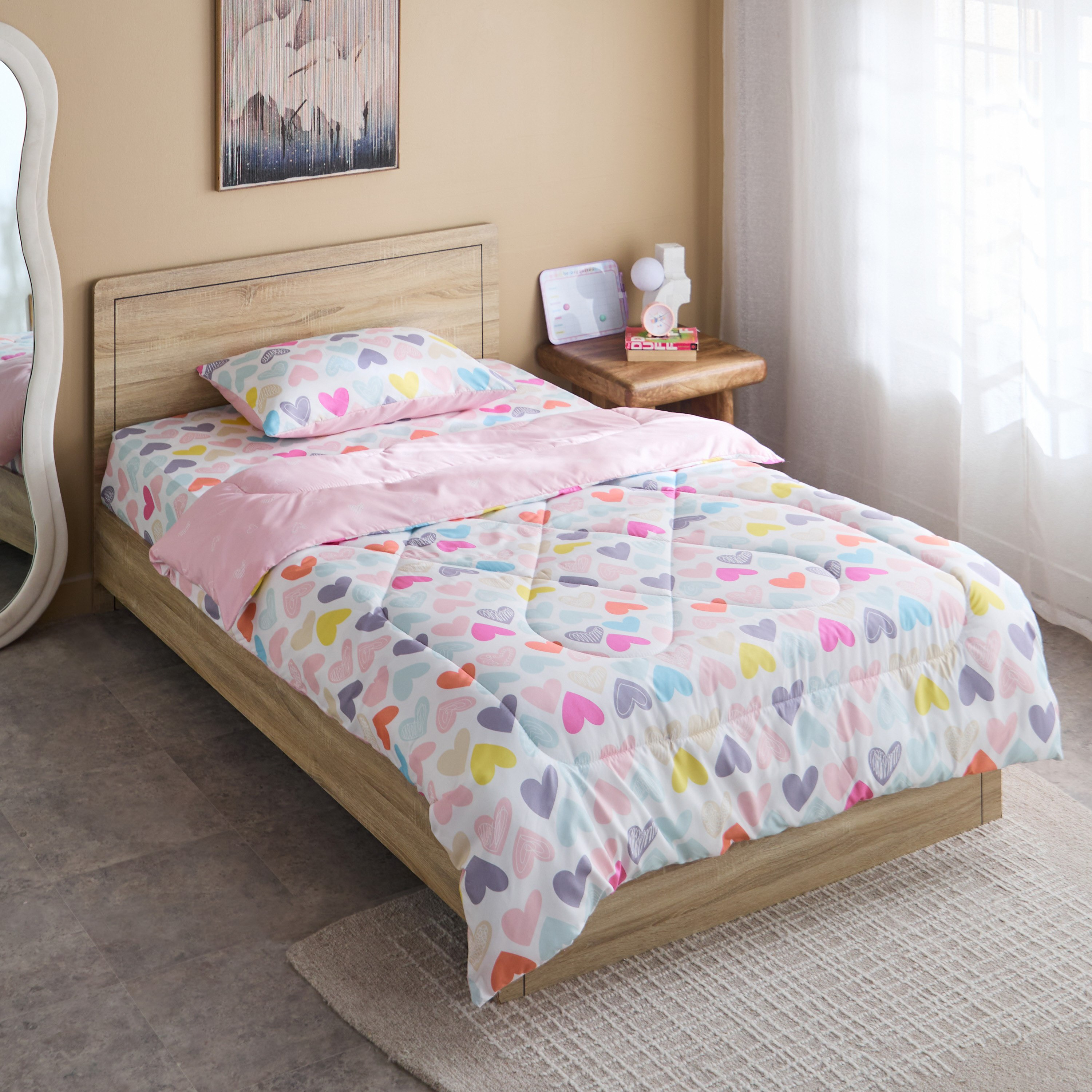 لحاف مزدوج مايكروفايبر من نورا - 160x220 سم-hbxkidsandyouth-beddingandfurnishings-comfortersets-image-1