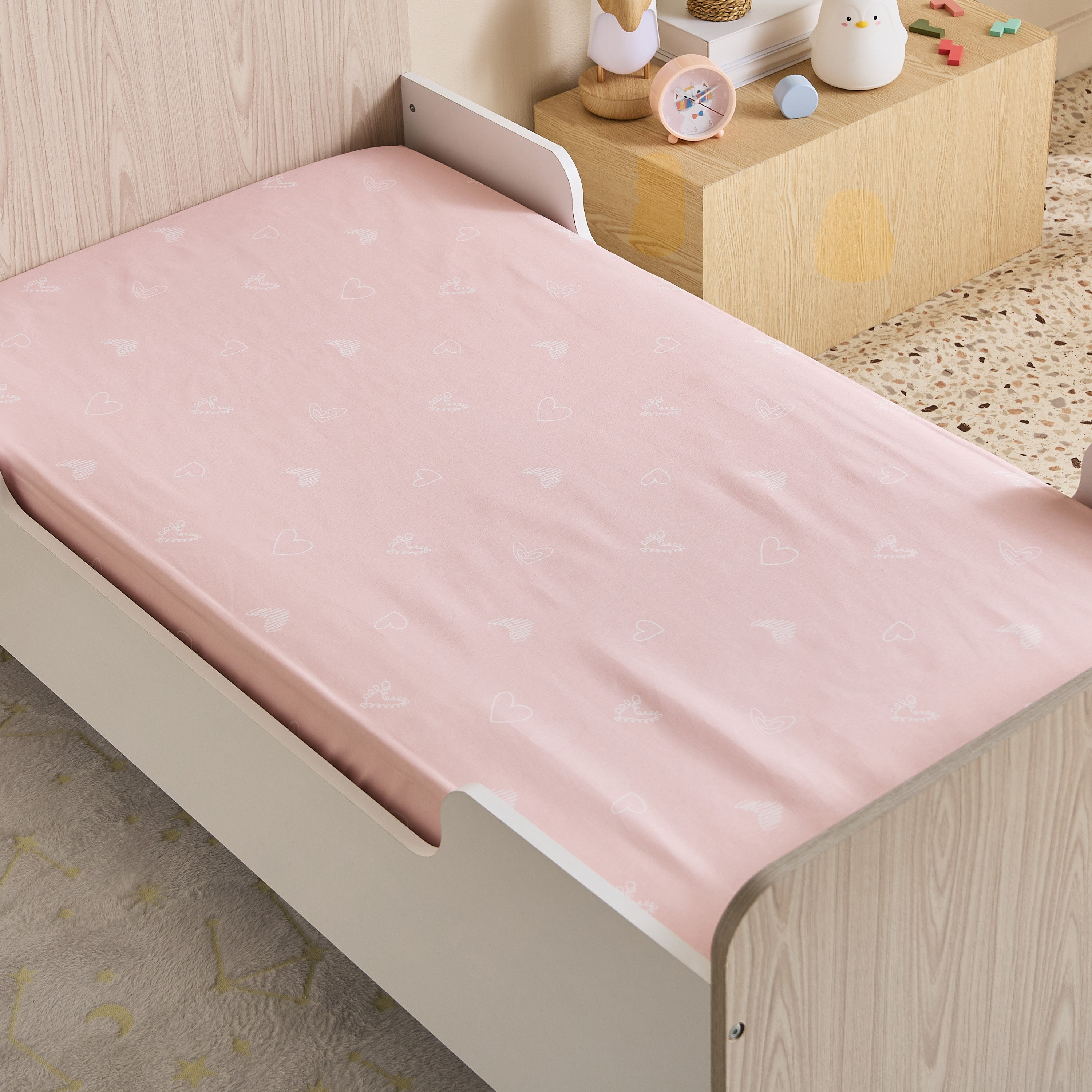 Nora Hearts Microfibre Toddler Comforter with Fitted Sheet and Pillow Case Set - 100x150 cm-hbxkidsandyouth-beddingandfurnishings-comfortersets-image-7