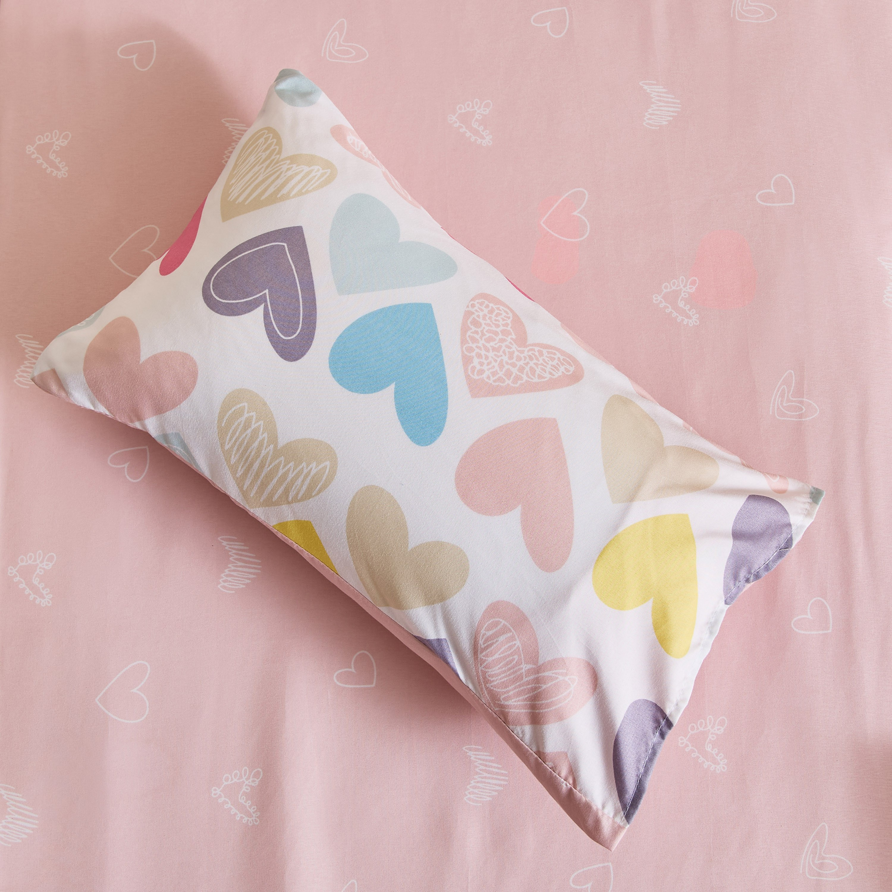 Nora Hearts Microfibre Toddler Comforter with Fitted Sheet and Pillow Case Set - 100x150 cm-hbxkidsandyouth-beddingandfurnishings-comfortersets-image-8