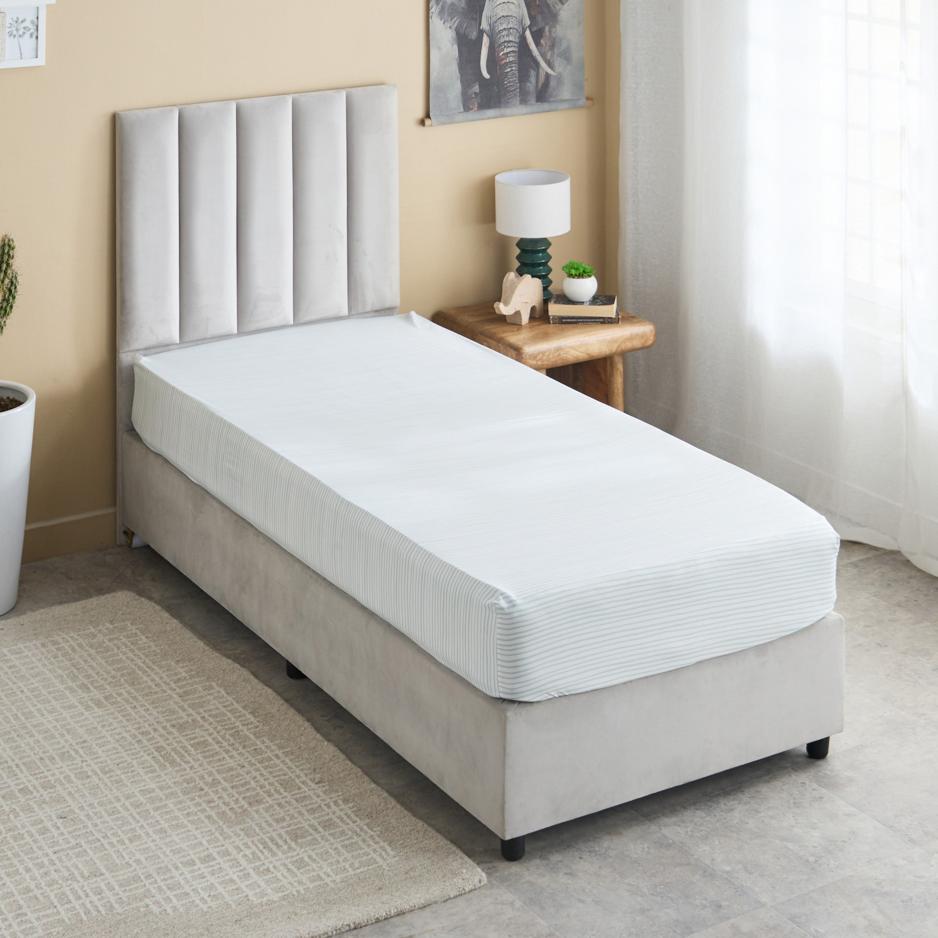 Nora Prism Microfibre Single Fitted Sheet - 90x190+20 cm-hbxhomeware-bedding-fittedsheets-image-2