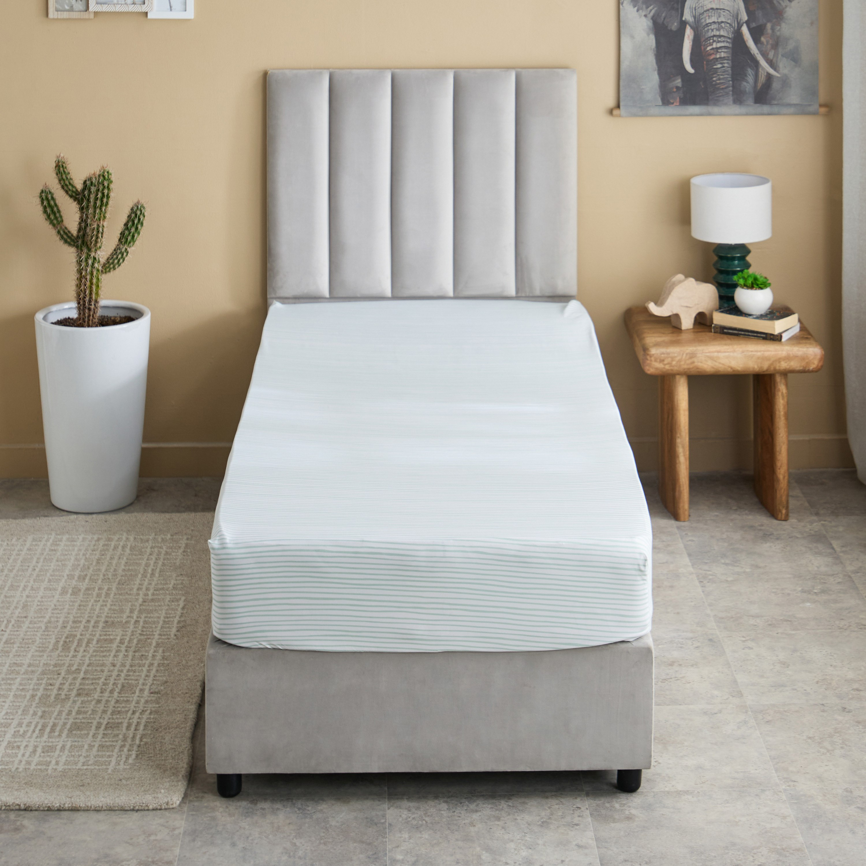 Nora Prism Microfibre Single Fitted Sheet - 90x190+20 cm-hbxhomeware-bedding-fittedsheets-image-3