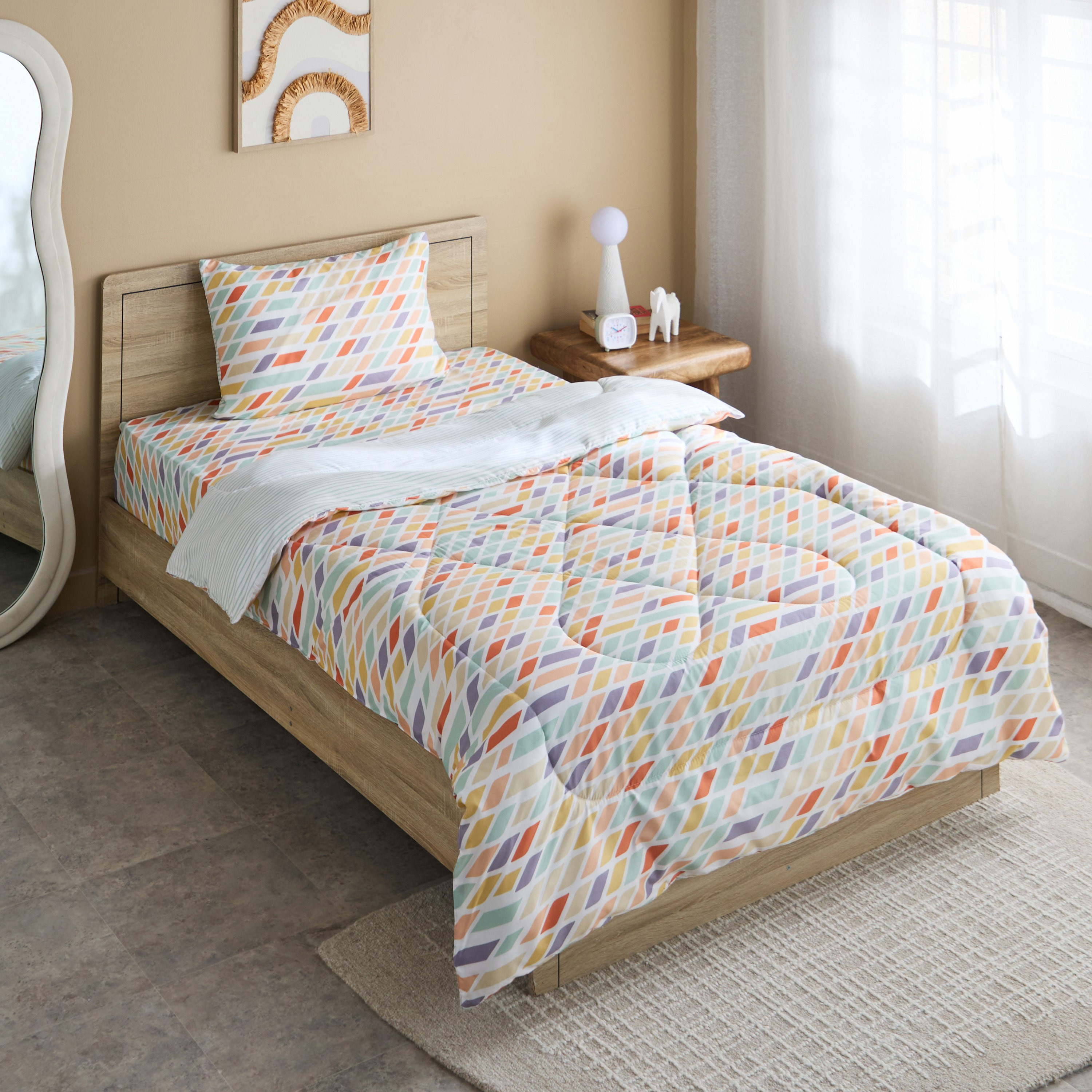 Nora Prism Microfibre Twin Comforter - 160x220 cm-hbxkidsandyouth-beddingandfurnishings-comfortersets-image-1