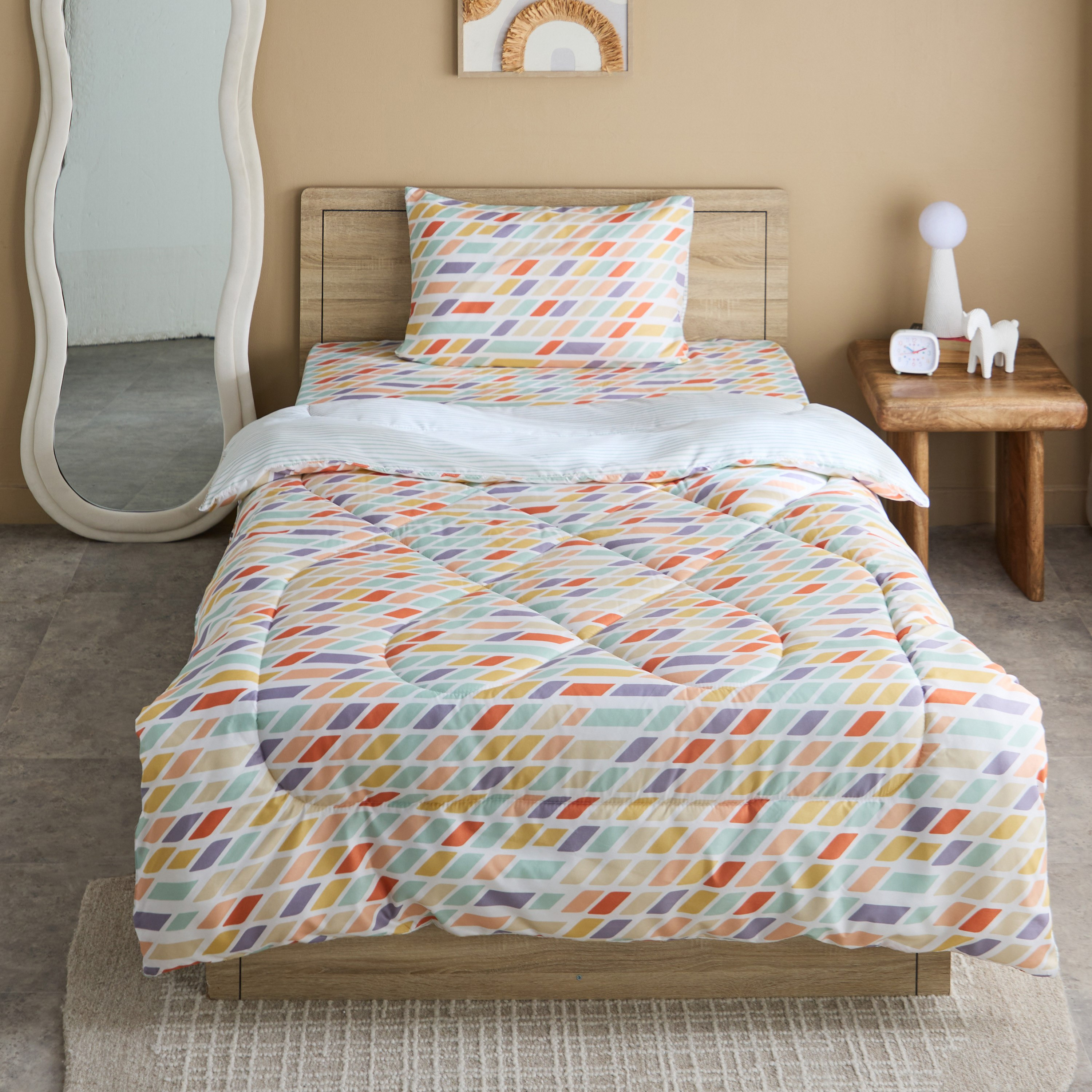 Nora Prism Microfibre Twin Comforter - 160x220 cm-hbxkidsandyouth-beddingandfurnishings-comfortersets-image-2