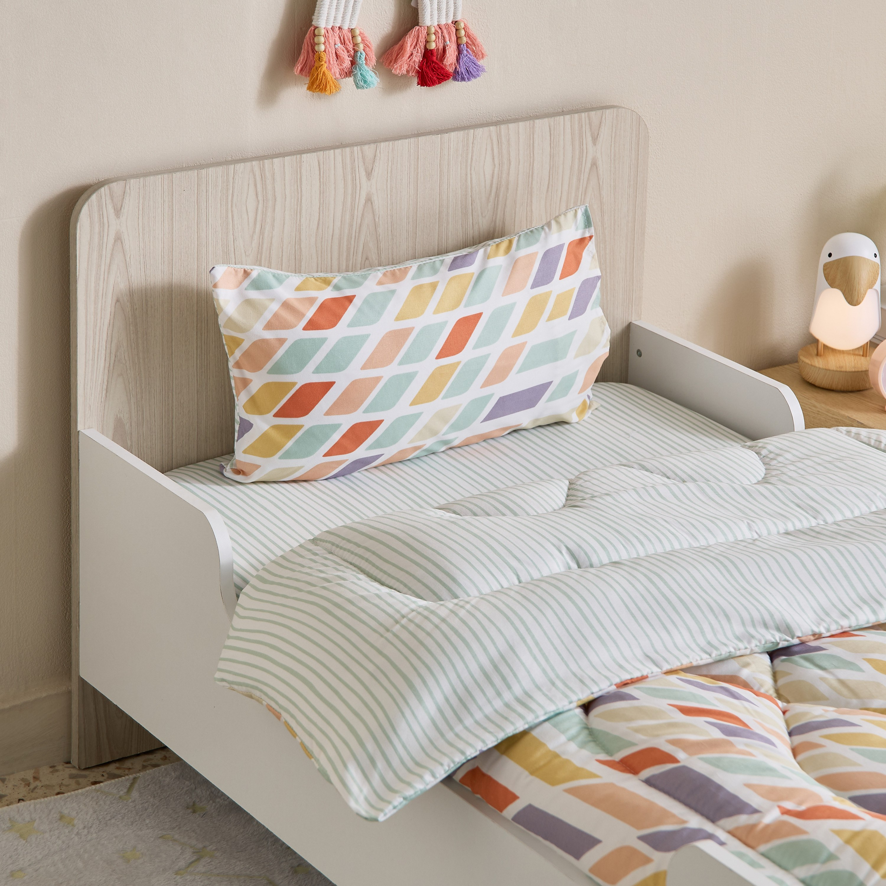 Nora Prism Microfibre Toddler Comforter with Fitted Sheet and Pillow Case Set - 100x150 cm-hbxkidsandyouth-beddingandfurnishings-comfortersets-image-1