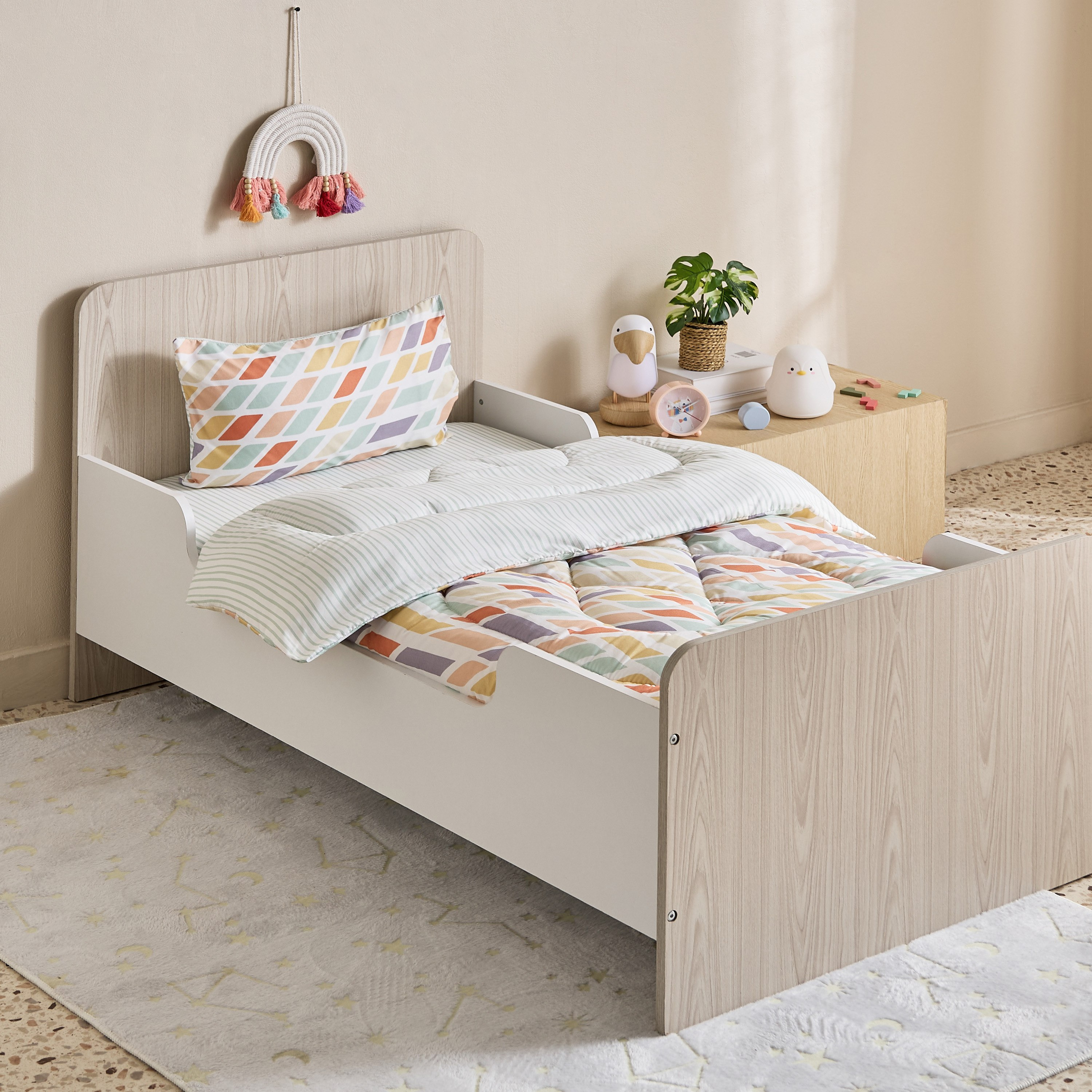 Nora Prism Microfibre Toddler Comforter with Fitted Sheet and Pillow Case Set - 100x150 cm-hbxkidsandyouth-beddingandfurnishings-comfortersets-image-2