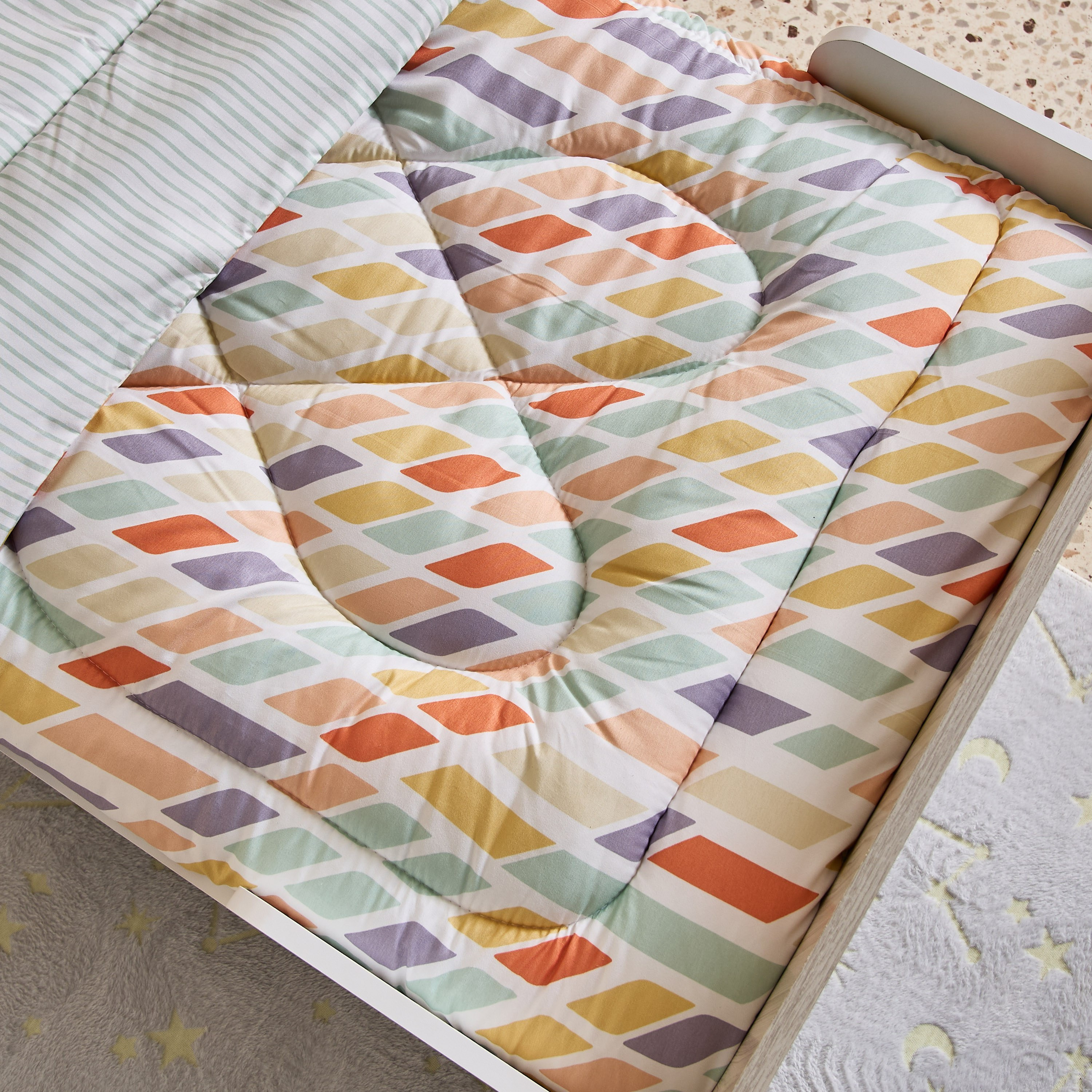 Nora Prism Microfibre Toddler Comforter with Fitted Sheet and Pillow Case Set - 100x150 cm-hbxkidsandyouth-beddingandfurnishings-comfortersets-image-6