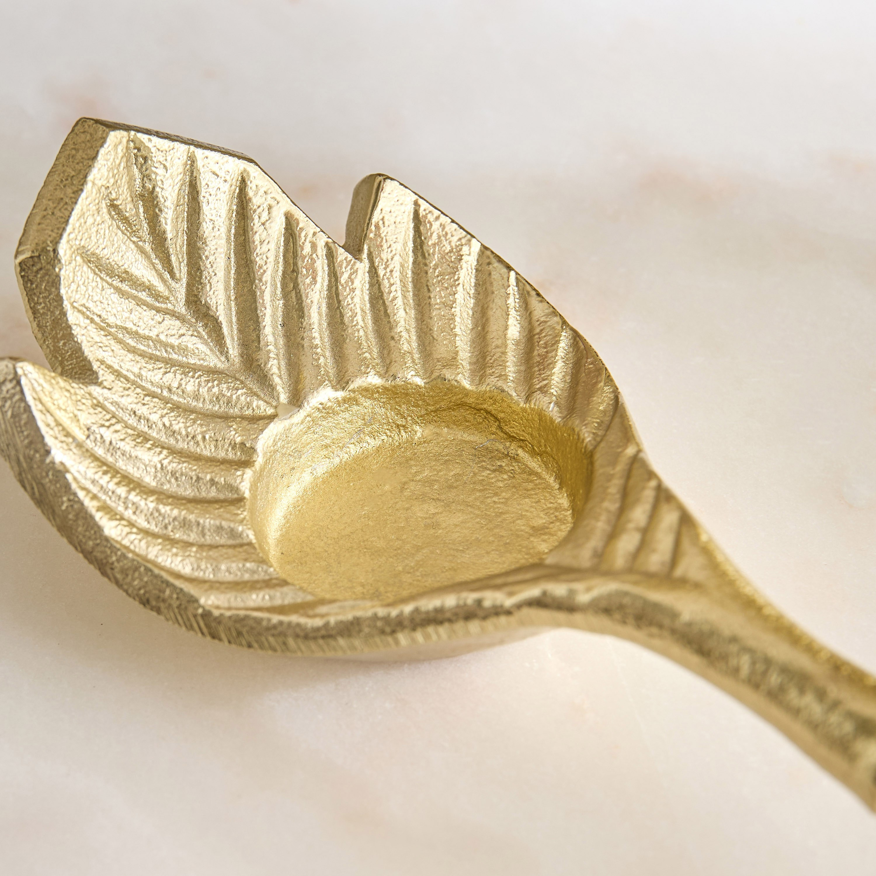 Avya Aluminium Leaf Tealight Candleholder - 11.5x7.5x4.5cm-PROMO_HB_AE_B1G1_250925-image-3