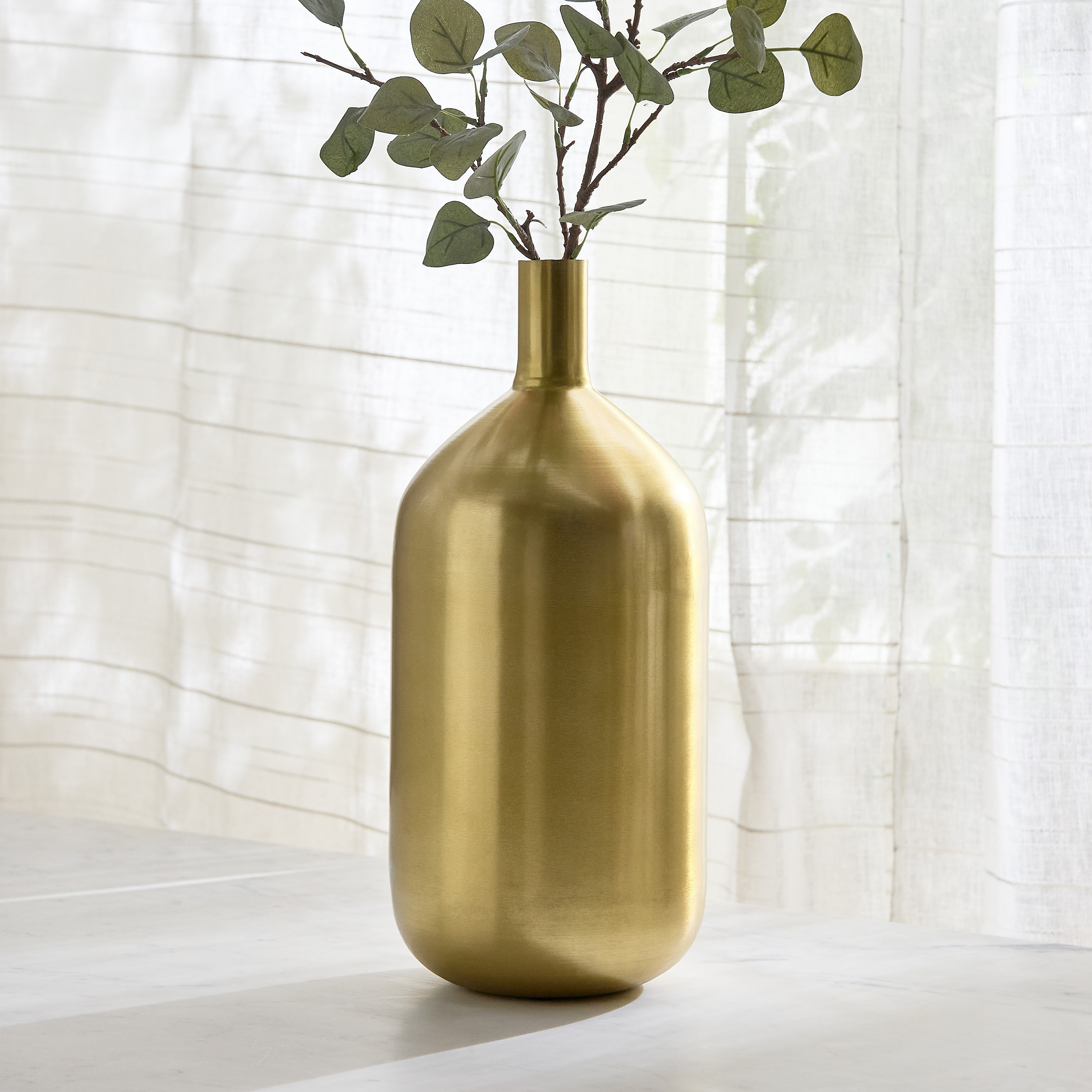Avya Metal Conical Base Tall Floor Vase - 20x20x46 cm-hbxbedroom-decorandaccessories-vases-image-1