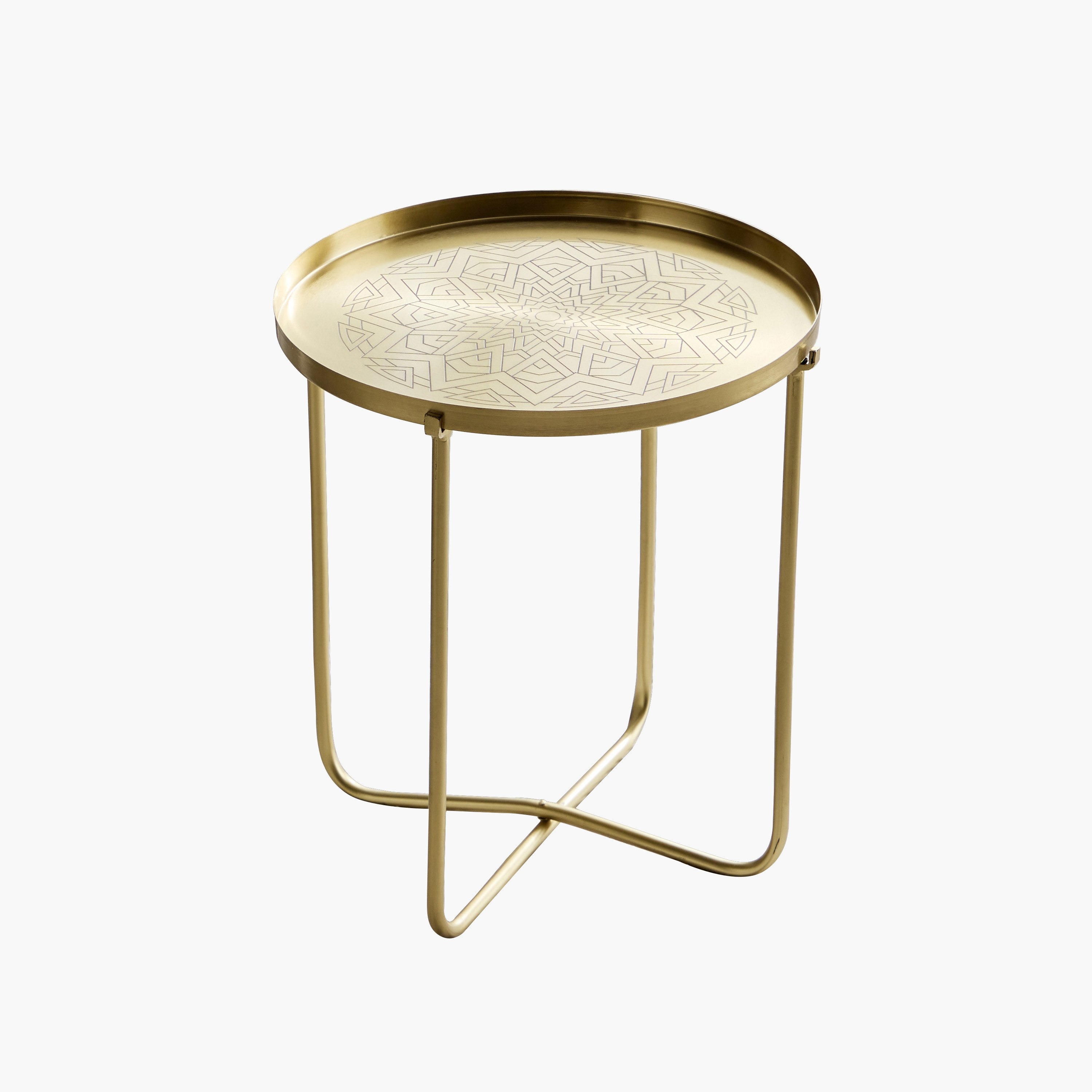 Avya Metal Etched Accent Tray Table - 41x41x45 cm-hbxfurniture-livingroom-endtables-image-7