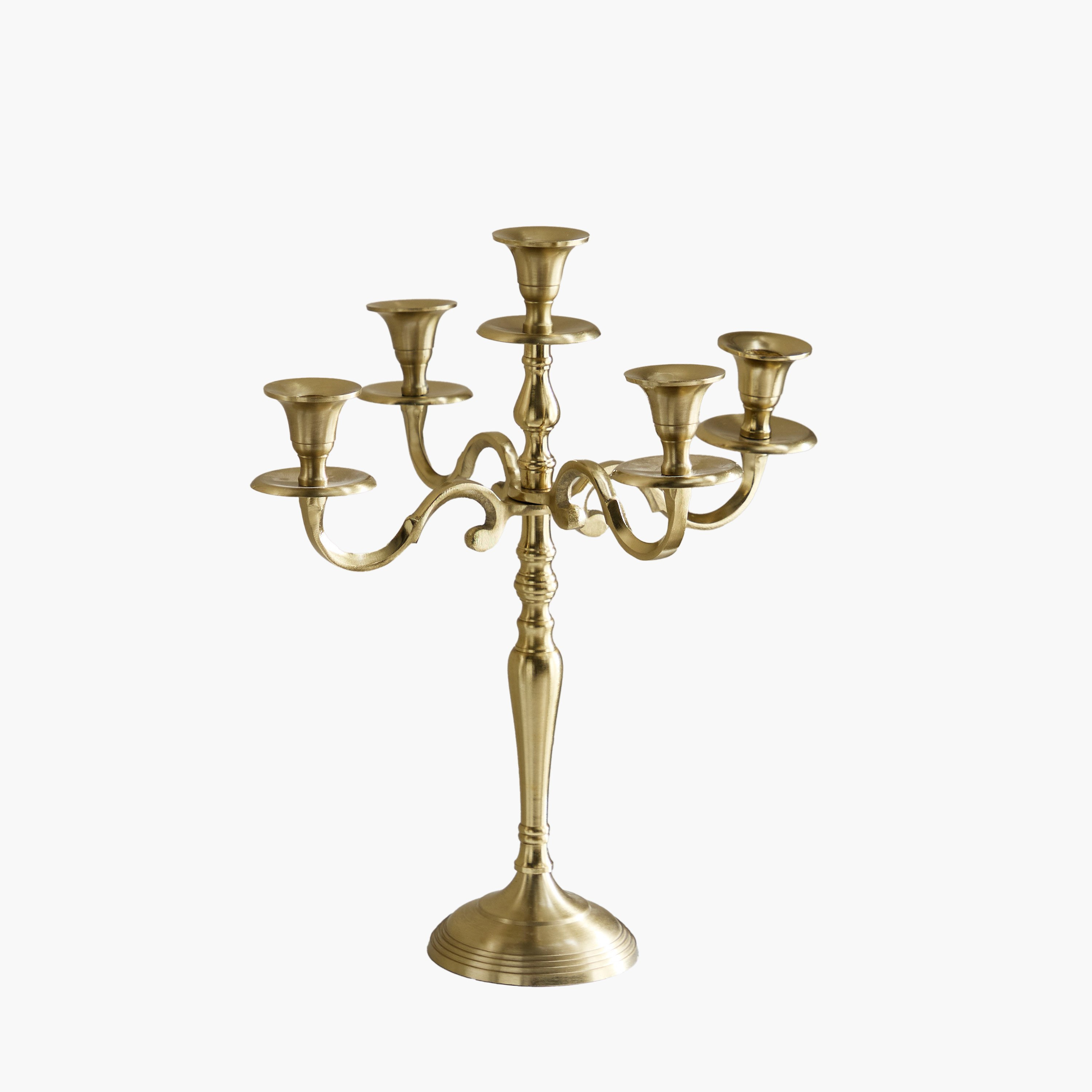 Avya Aluminium 5-Arm Candelabra - 34x34x50.5 cm-hbxlivingroom-decorandaccessories-candleholders-image-5