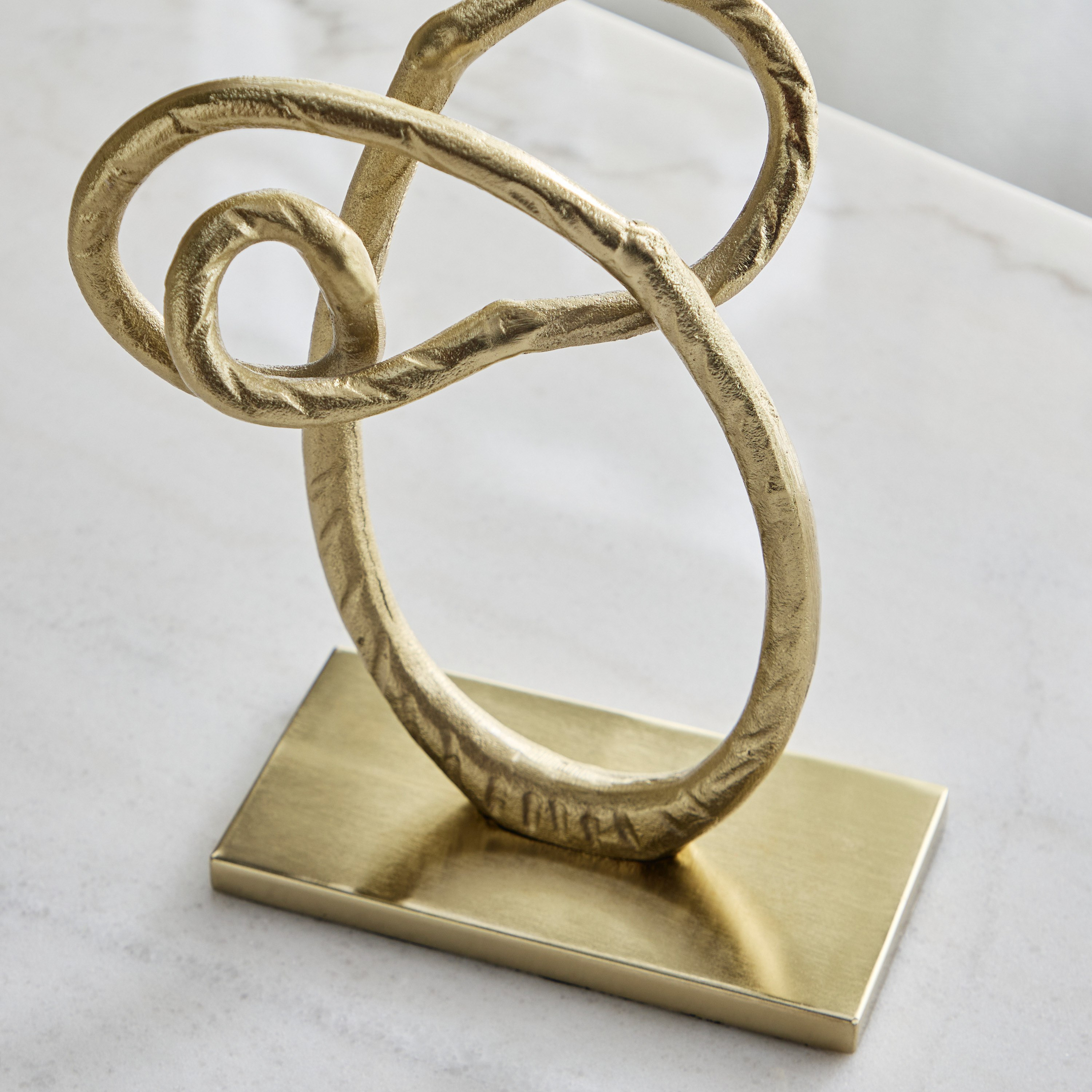 Avya Aluminium Modern Knot Abstract Sculpture with Metal Base - 17x9x27 cm-hbxhomeware-homedecor-figurinesandornaments-image-2