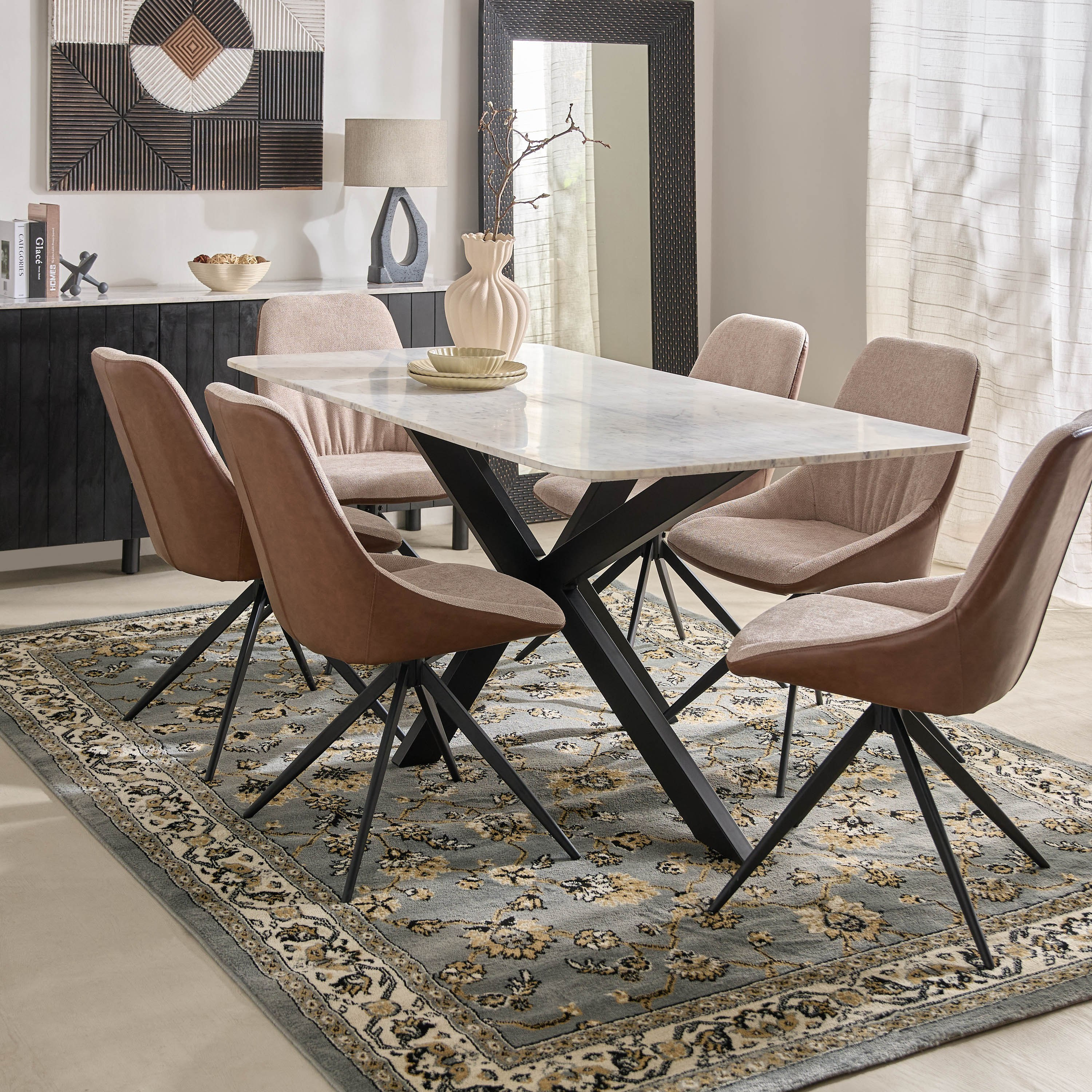 طاولة سفرة لـ6 مقاعد بسطح من الرخام الأصلي - بول من فيندرا-hbxdiningroom-diningtablesandsets-diningtables-sixseater-image-7