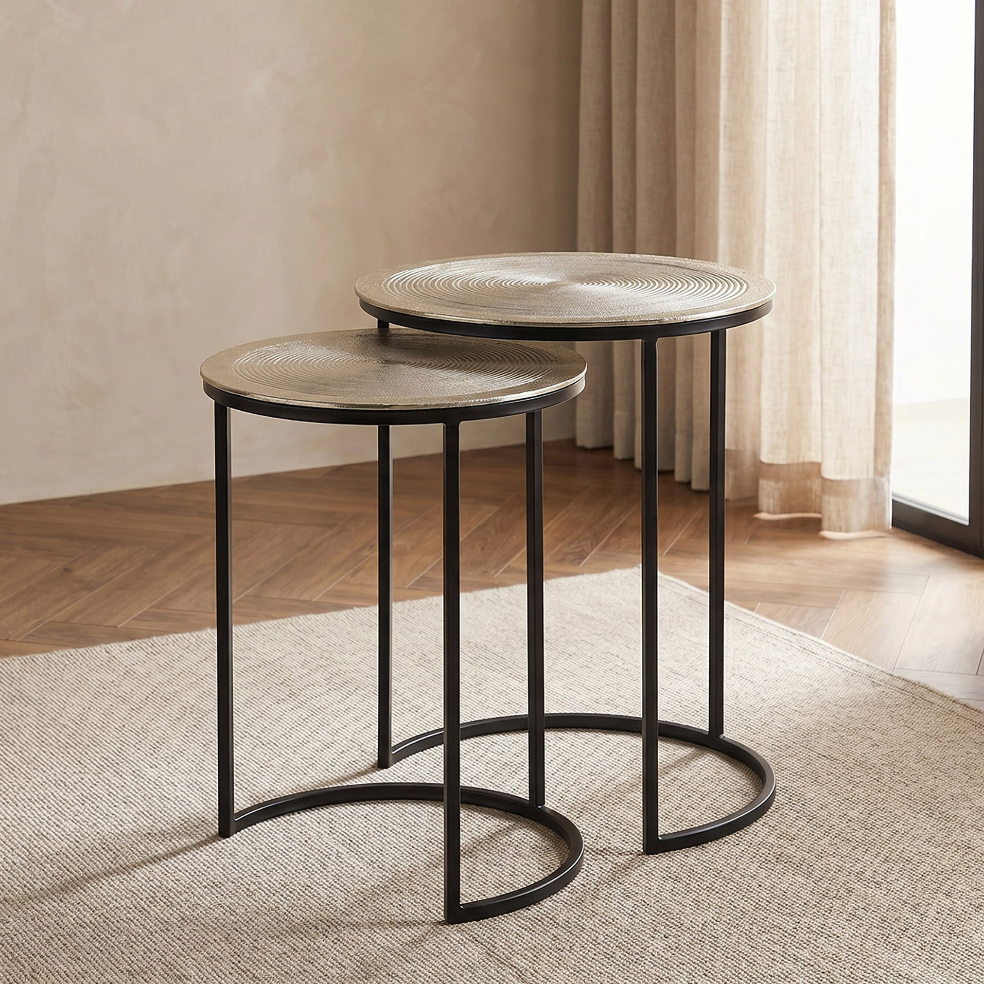 Cavon Dublin Ray Aluminium Cladding Nest of Tables - Set of 2-hbxfurniture-livingroom-nestingtables-image-1