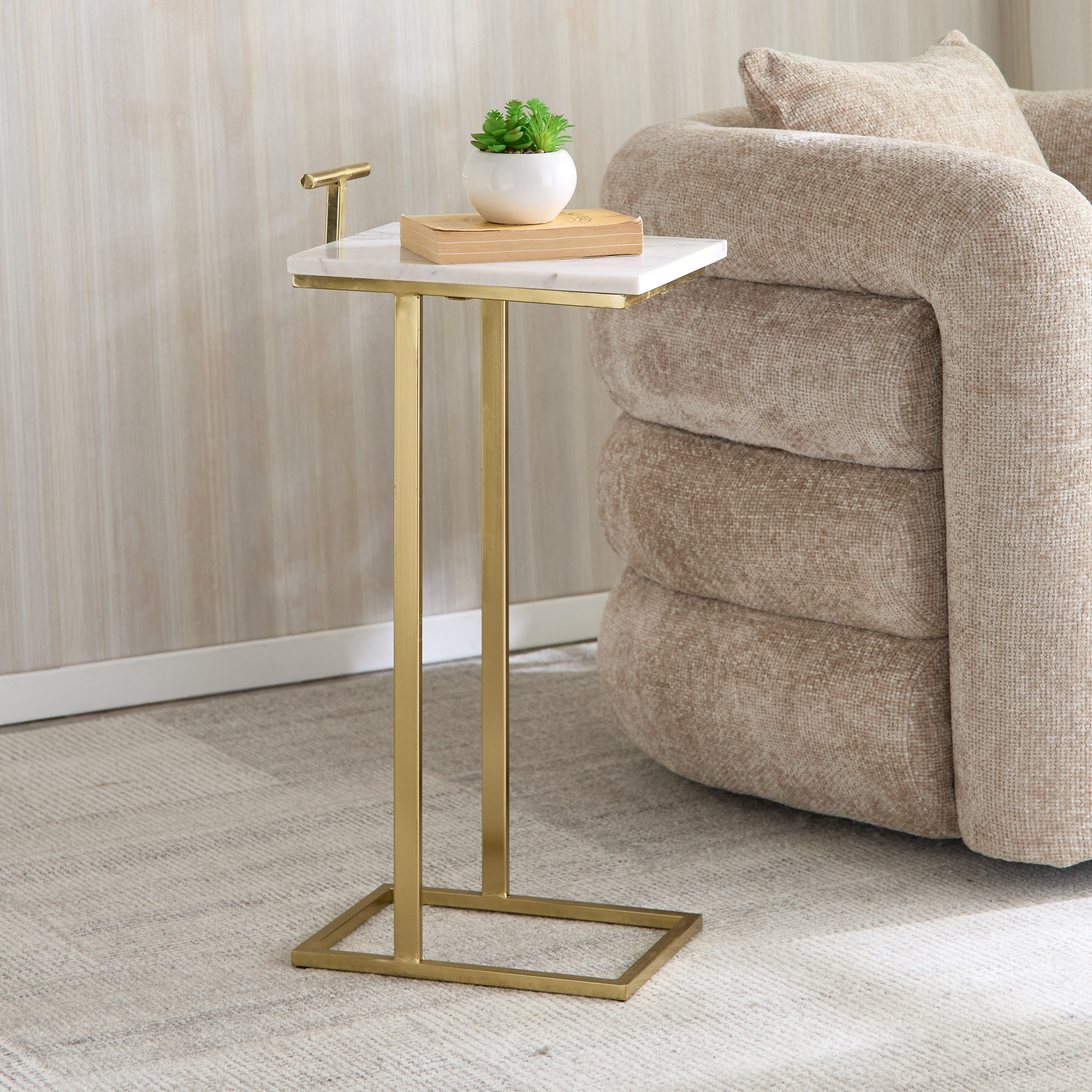 Cavon Acosta Genuine Marble Top Accent Table-hbxfurniture-livingroom-endtables-image-1