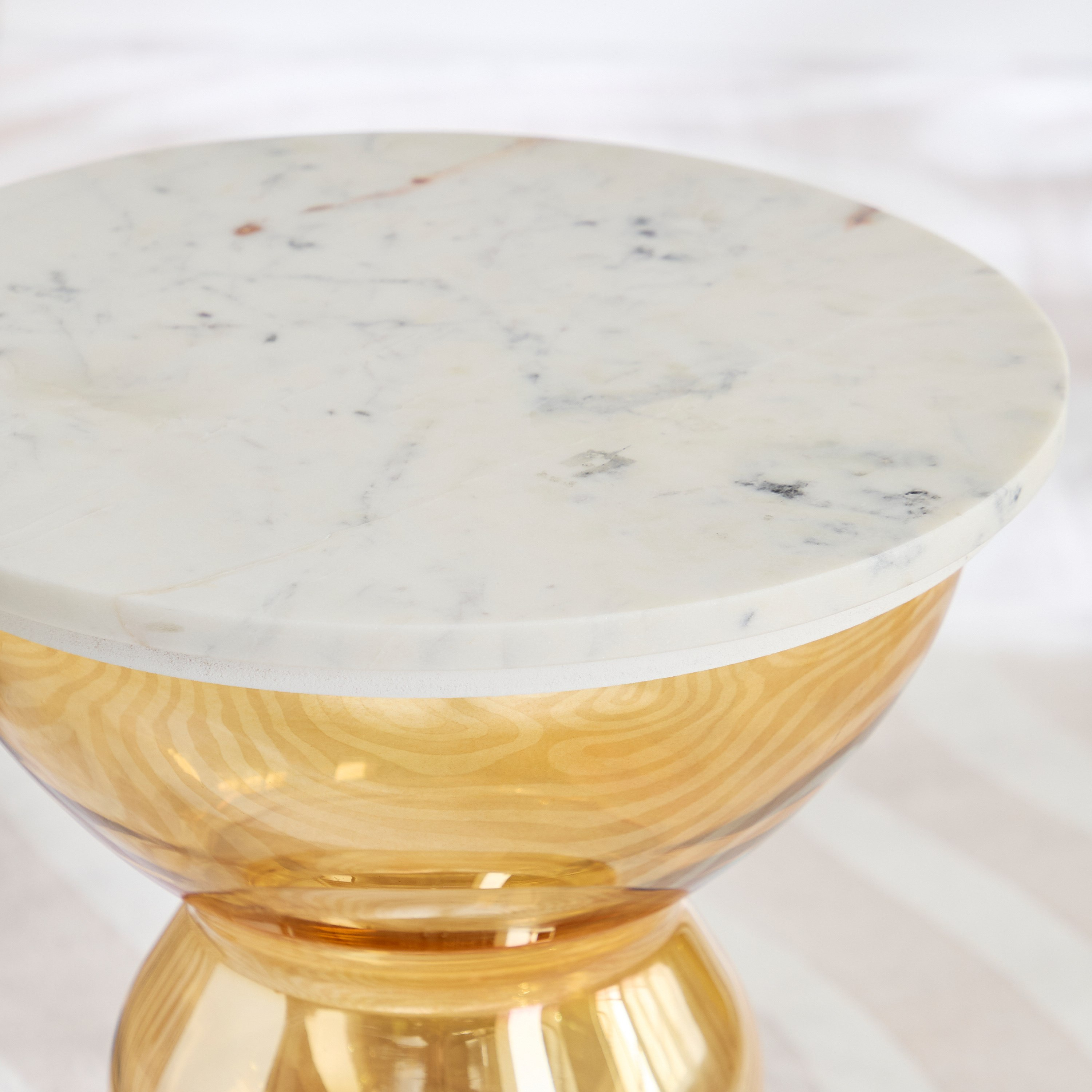 Cavon Arzon Genuine Marble Top Glass Accent Table-hbxfurniture-livingroom-endtables-image-3
