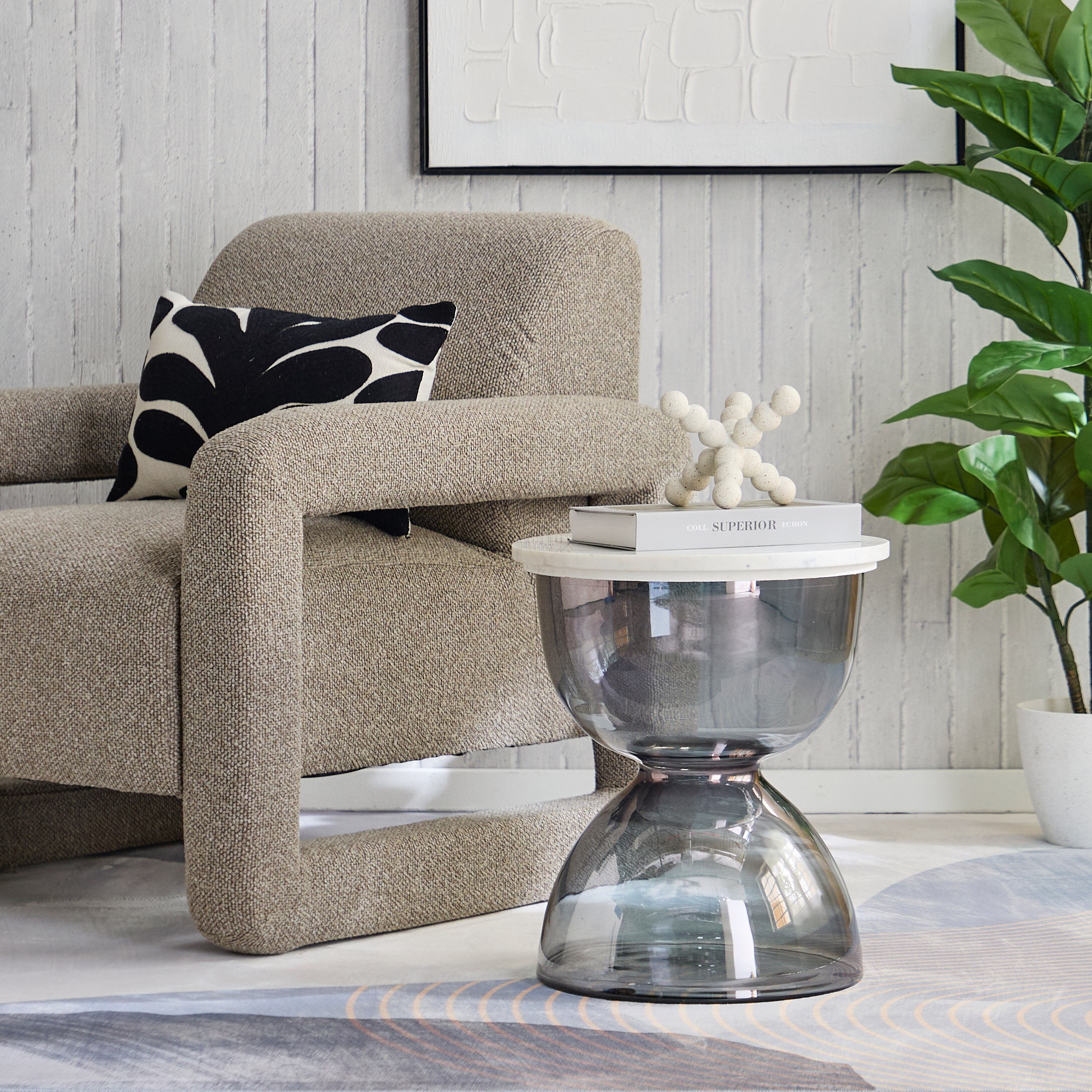 طاولة زجاج بسطح من الرخام الأصلي - أروز من كافون-hbxfurniture-livingroom-endtables-image-5