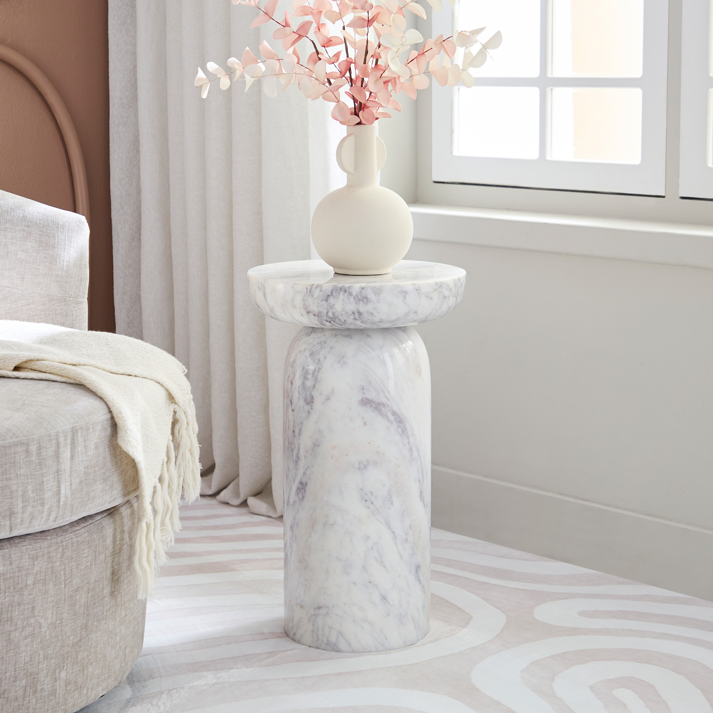 Cavon Wels Genuine Marble Top Accent Table-hbxfurniture-livingroom-endtables-image-1