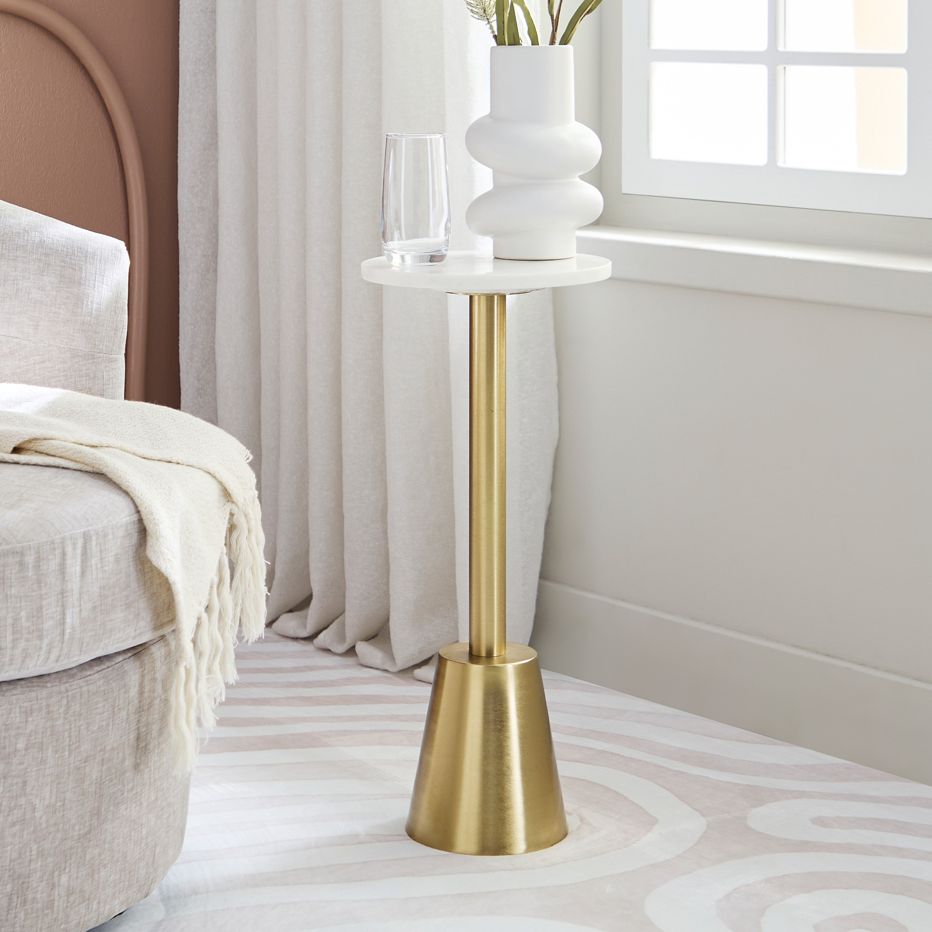 Cavon Joy Genuine Marble Top Accent Table-hbxfurniture-livingroom-endtables-image-1