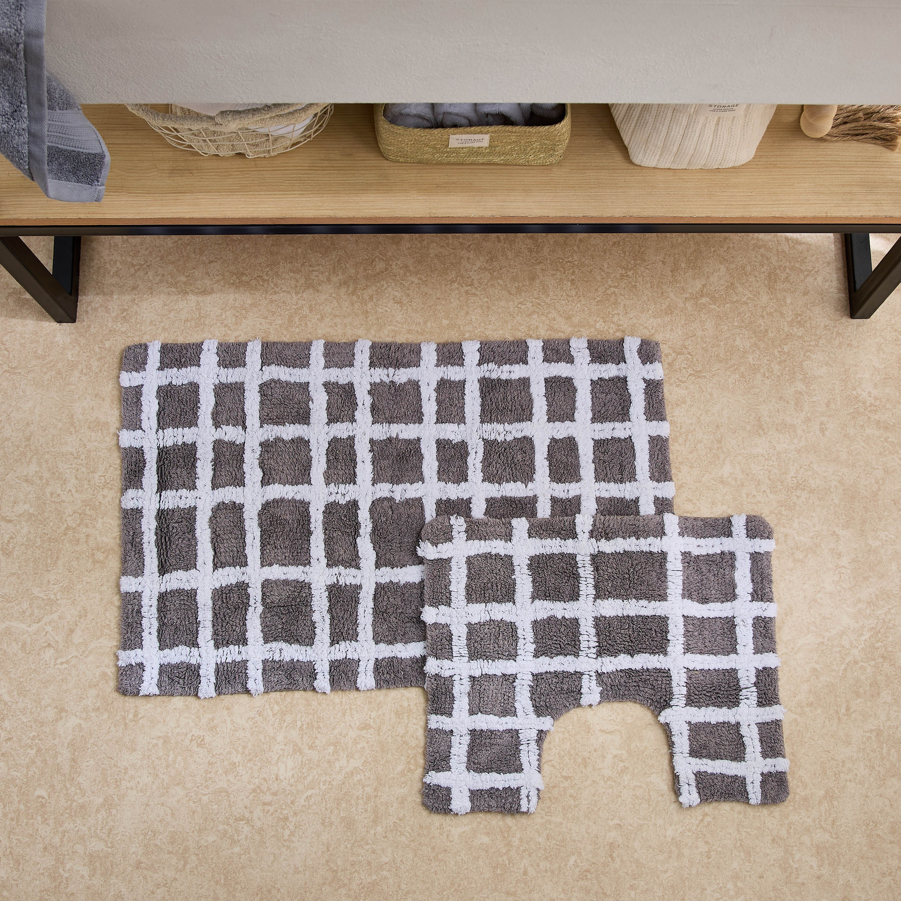 طقم سجادات حمام قطن قطعتين ريو من ميلتون - 50x80+40 سم-hbxhomeware-kidsessentials-kidsbathmatsandtubmats-image-1