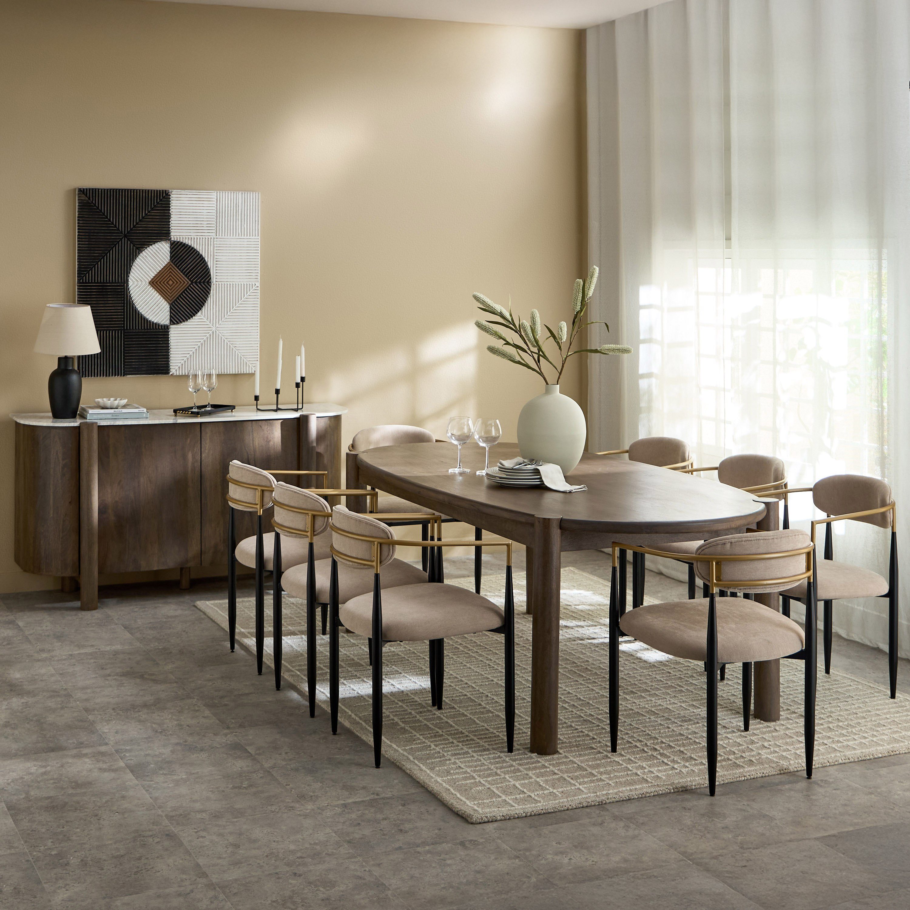 خزانة جانبية 1.6 متر من الخشب الصلب بسطح من الرخام طبيعي - ألدوس من فيندرا-hbxfurniture-diningroom-buffetsandsideboards-image-10