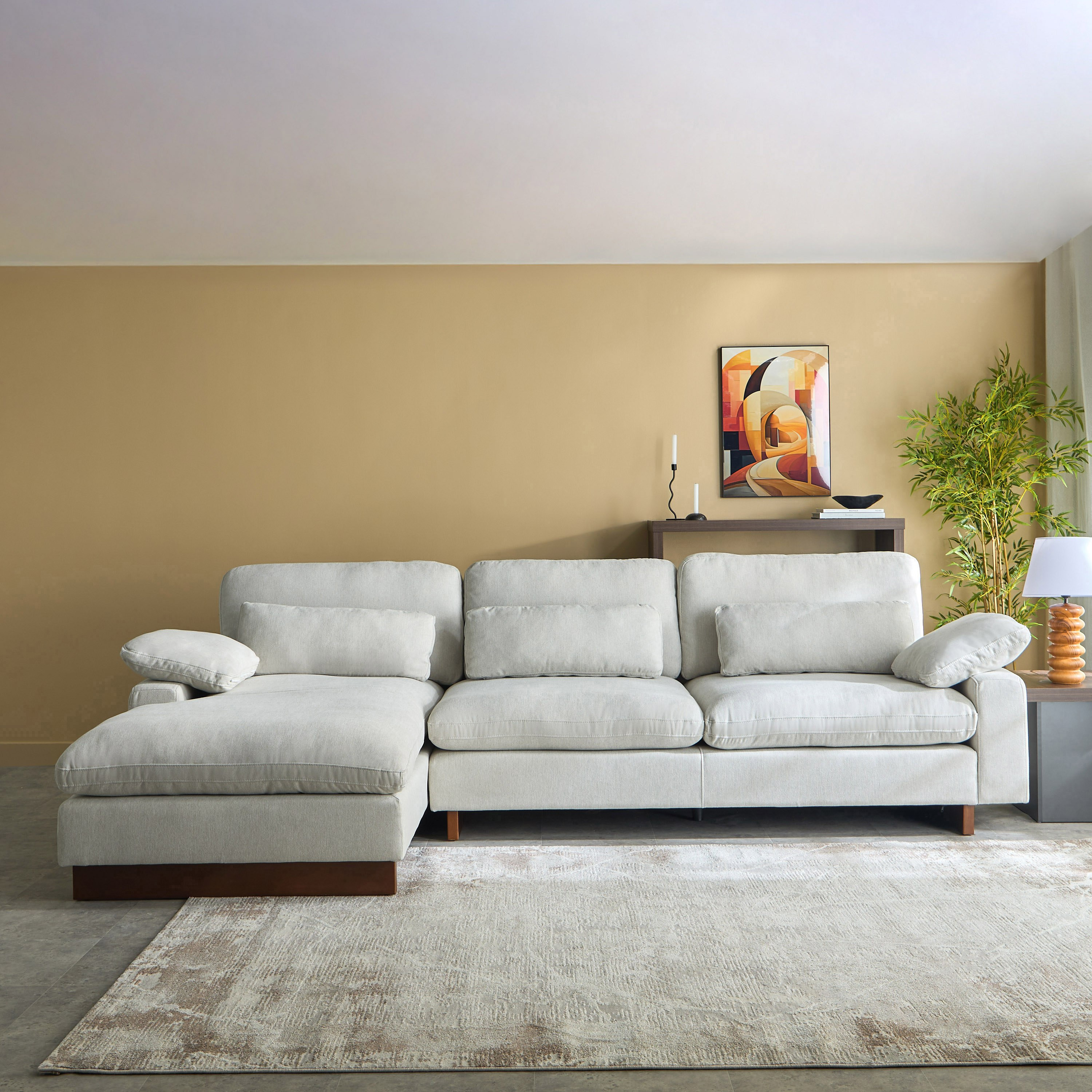 كنبة قماش ركنية يسار بـ5 مقاعد مع 3 وسائد دعم الظهر من فرانسيسكو-hbxlivingroom-sofasandarmchairs-cornersofas-image-2