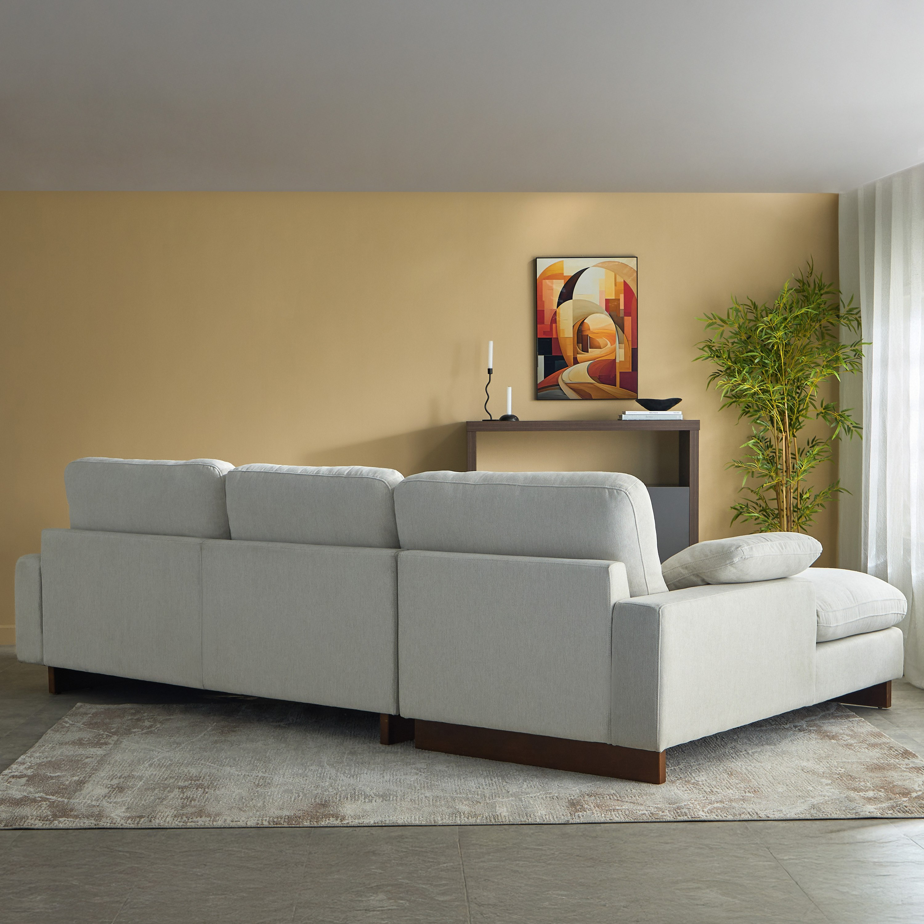 كنبة قماش ركنية يسار بـ5 مقاعد مع 3 وسائد دعم الظهر من فرانسيسكو-hbxlivingroom-sofasandarmchairs-cornersofas-image-3