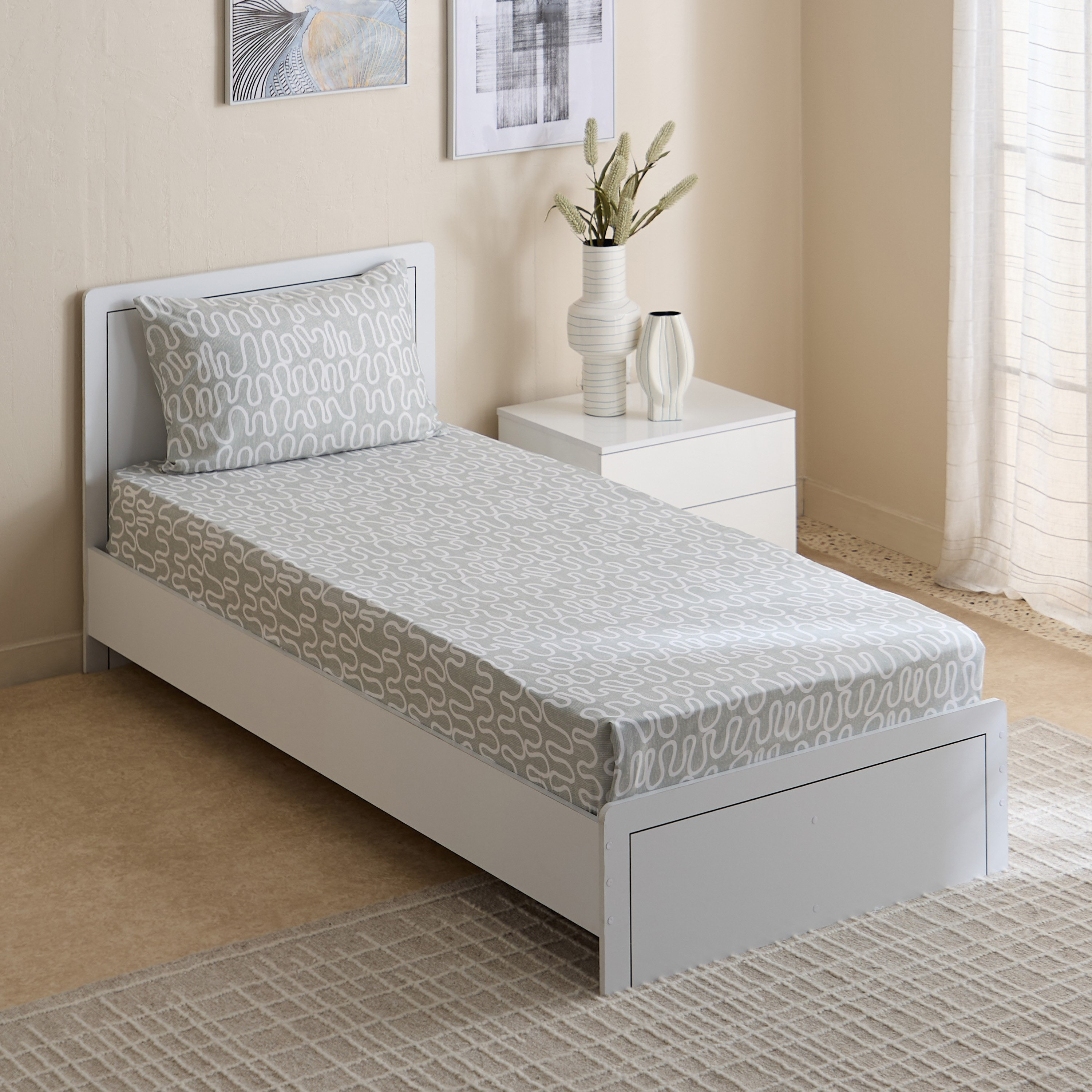 طقم شرشف مسطّح فردي من قطعتين هالي من ماتريكس - 140×240 سم-hbxhomeware-hbxbedroom-image-2