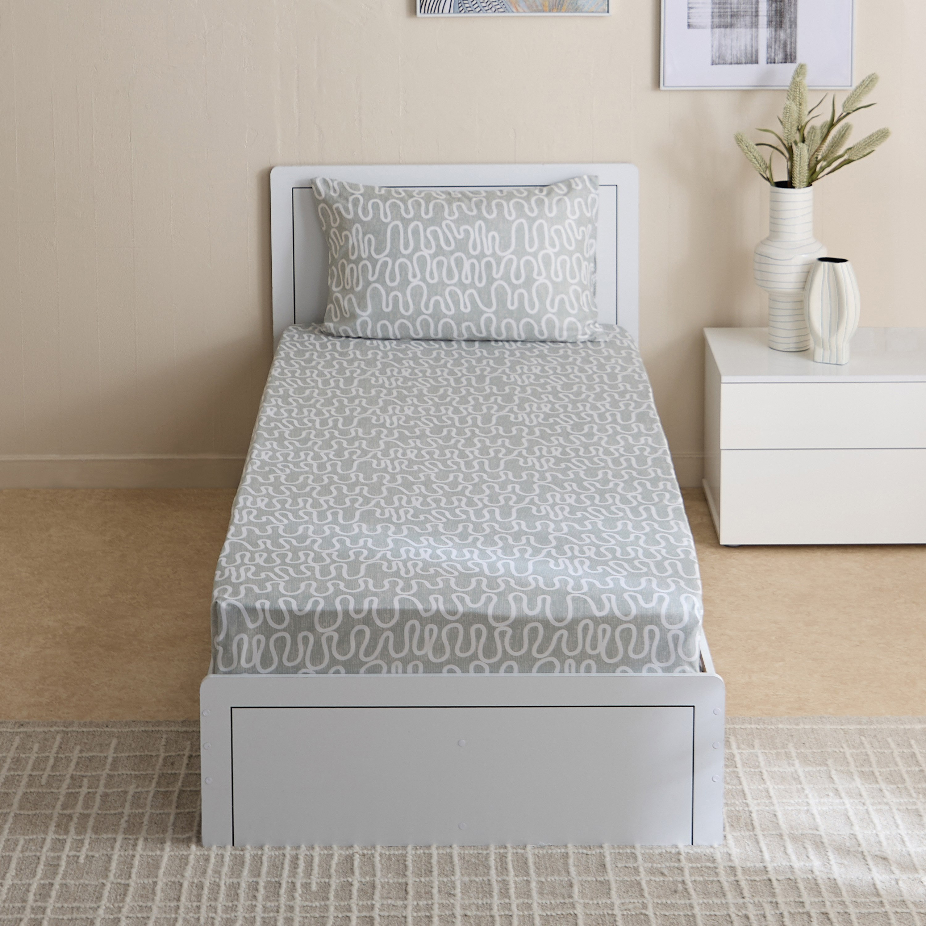 طقم شرشف مسطّح فردي من قطعتين هالي من ماتريكس - 140×240 سم-hbxhomeware-hbxbedroom-image-3