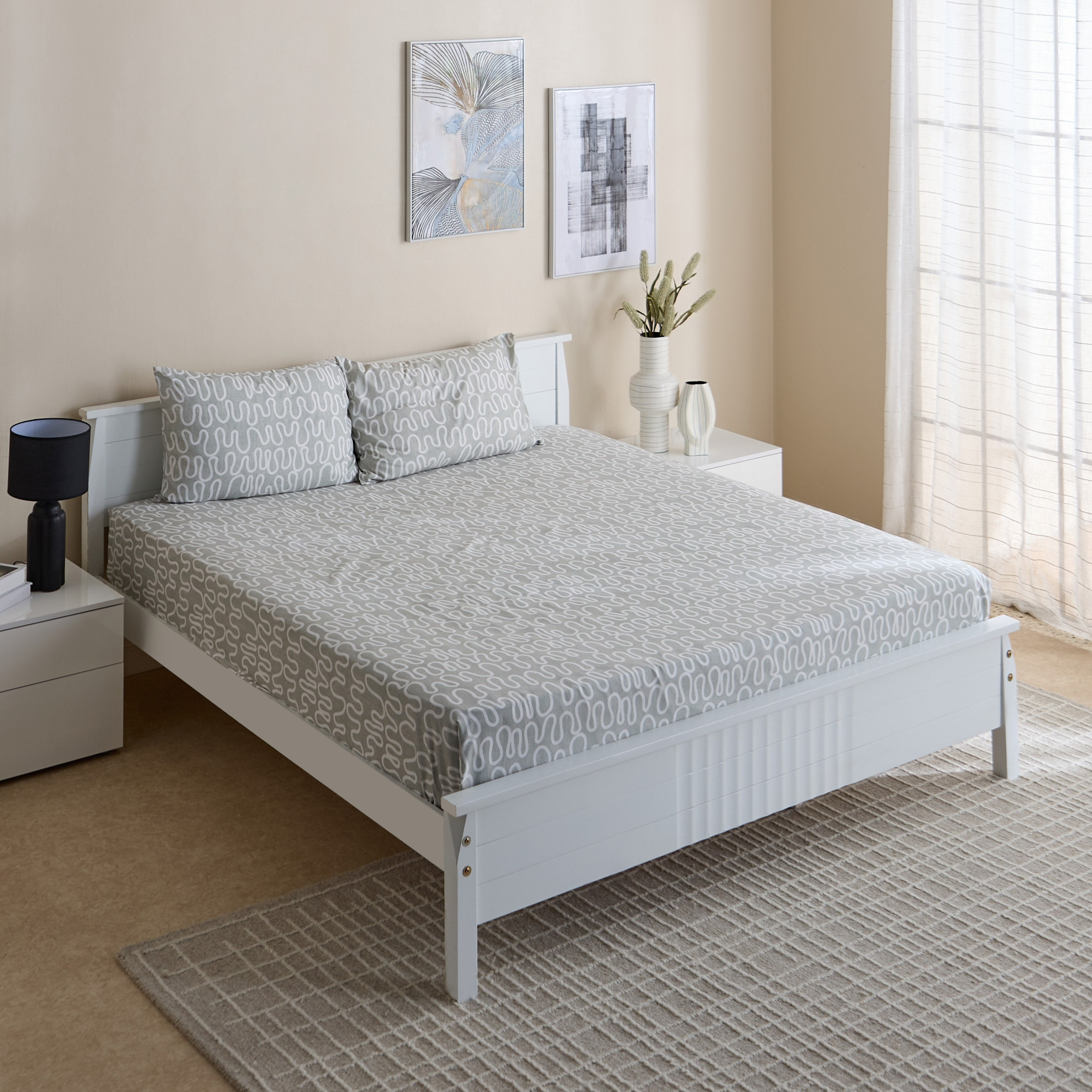 طقم شرشف مسطح كينج 3 قطع بطبعات هالي من ماتريكس - 240x240 سم-hbxhomeware-hbxbedroom-image-2