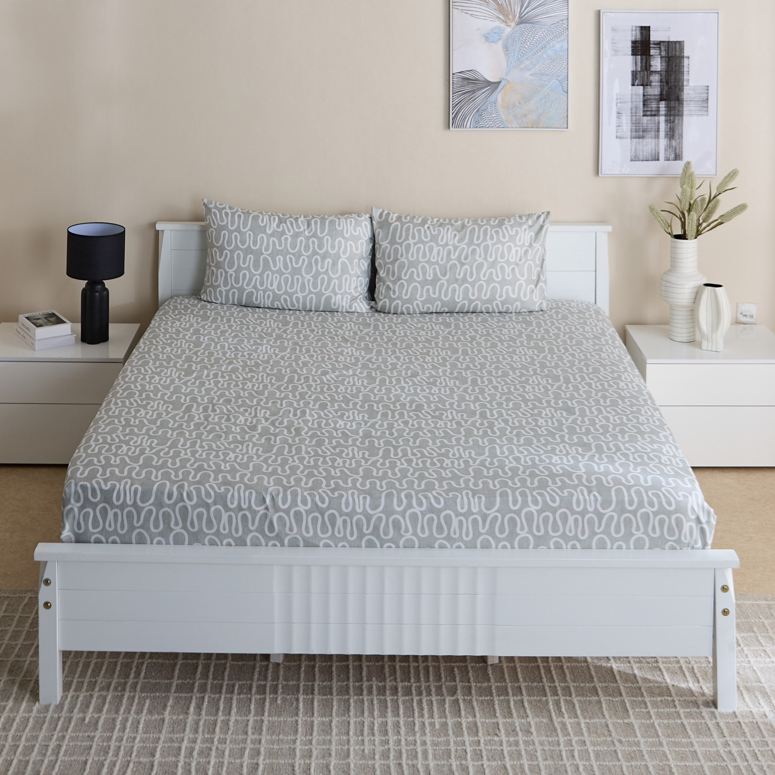 طقم شرشف مسطح كينج 3 قطع بطبعات هالي من ماتريكس - 240x240 سم-hbxhomeware-hbxbedroom-image-3
