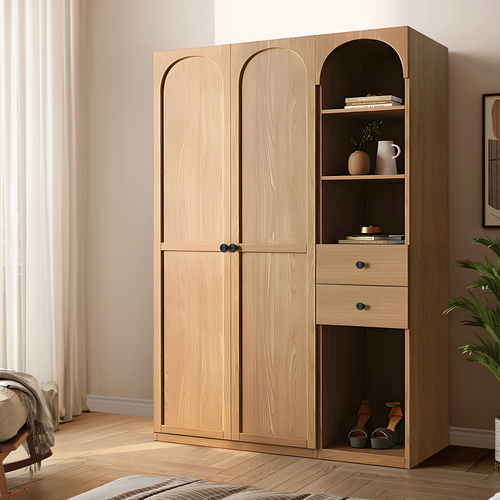 Movo Arcadia 2-Door Wardrobe with 2 Drawers and Storage Unit-PROMO_HB_SA_HBX10_TH1000_NEW_031025-image-1