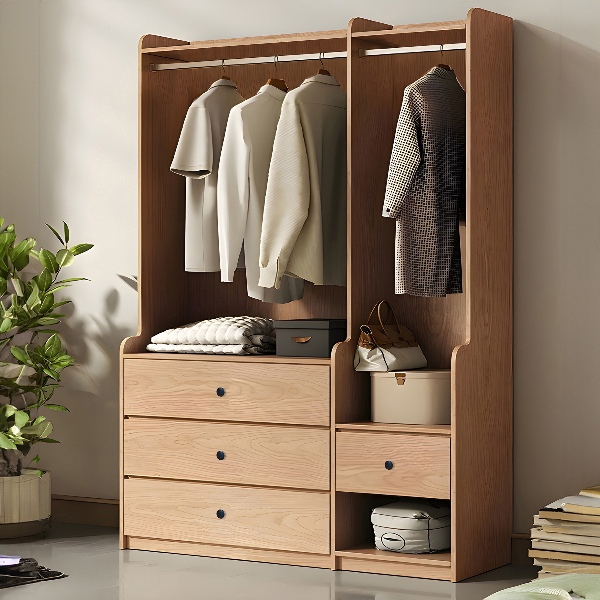 Movo Shelley Coat Rack Multifunctional Hanging Organizer with 4 Drawers-hbxhomeware-bathandlaundry-clothesdryingracks-image-1