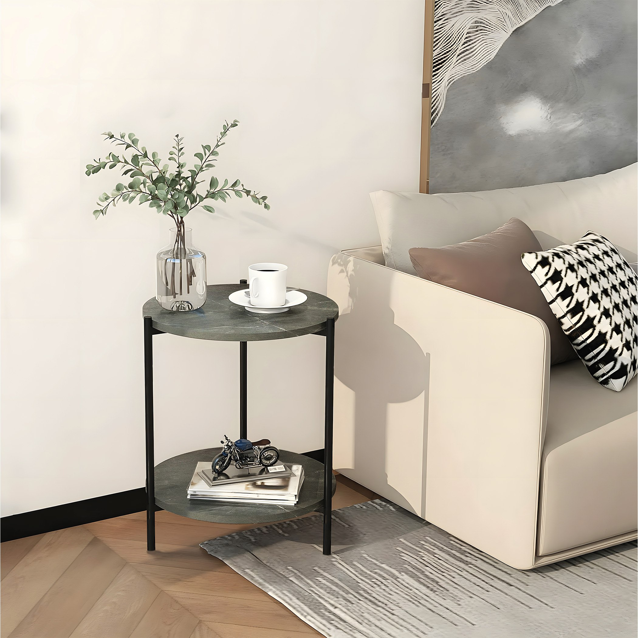 Movo Lola Round End Table with Shelf-hbxfurniture-livingroom-endtables-image-7