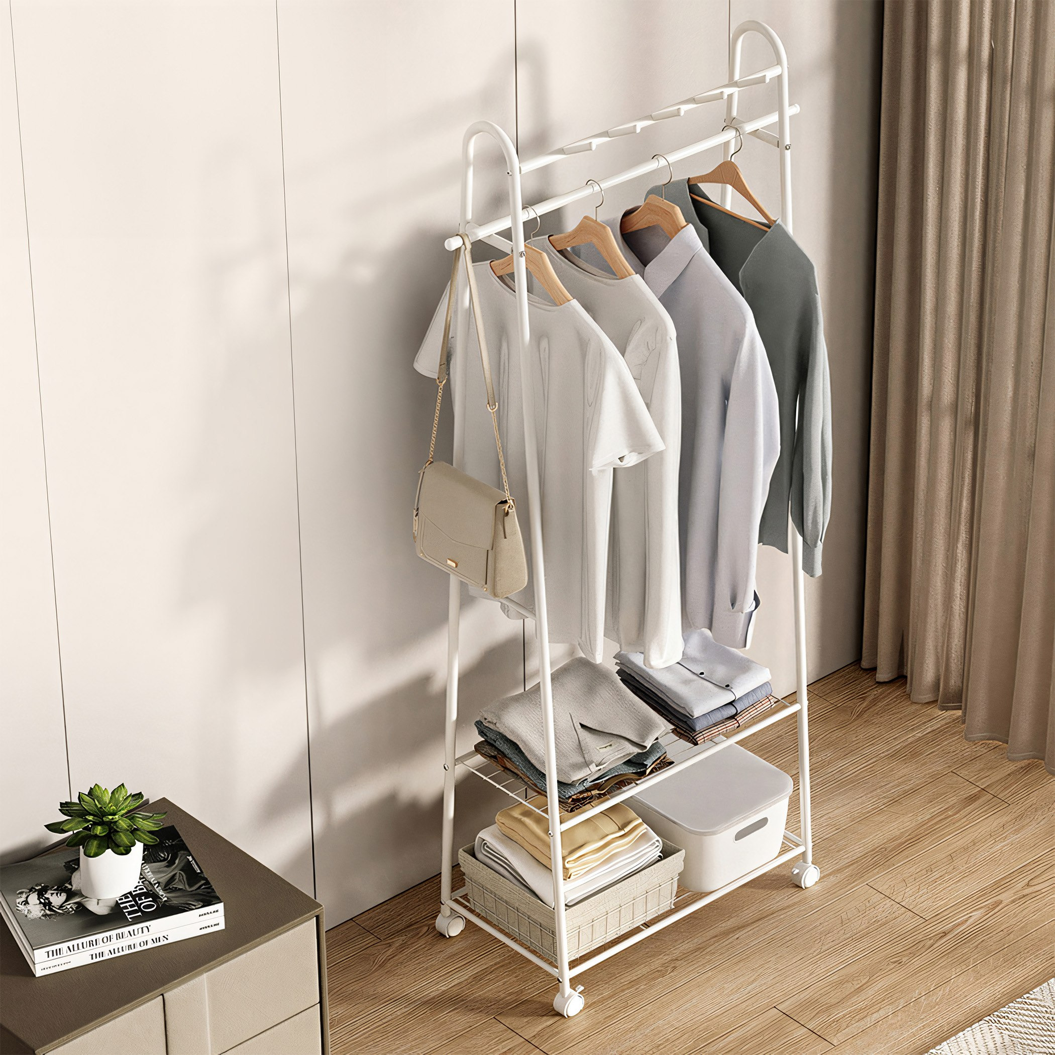 علّاقة معاطف مع رف متعدد الاستخدامات من موڤو روبي-hbxhomeware-bathandlaundry-clothesdryingracks-image-2