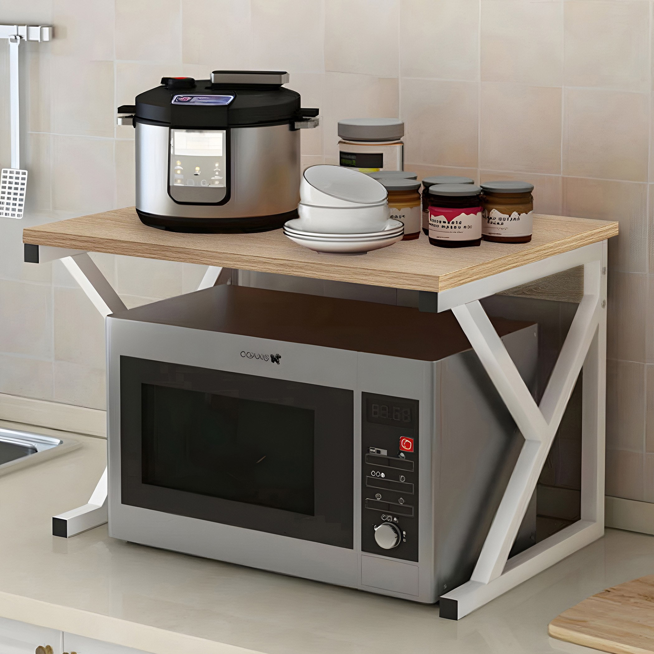 Movo Coda Microwave Oven Shelf Organiser-hbxhomeware-storageandorganization-kitchenandfridgeorganisers-image-1