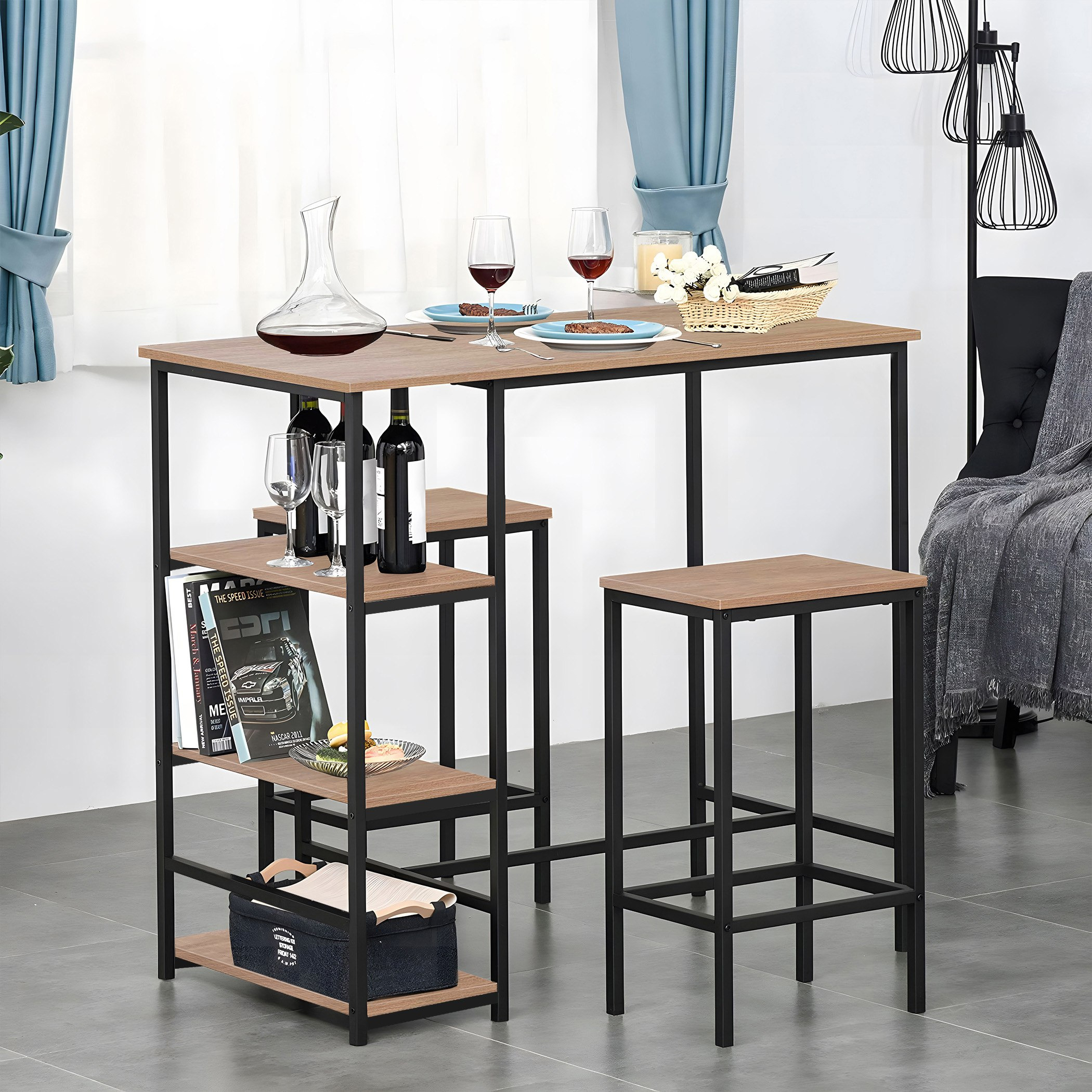 طاولة مرتفعة مع مقعدين ورف من موڤو إلجا-hbxfurniture-diningtablesandsets-diningsets-twoseater-image-1