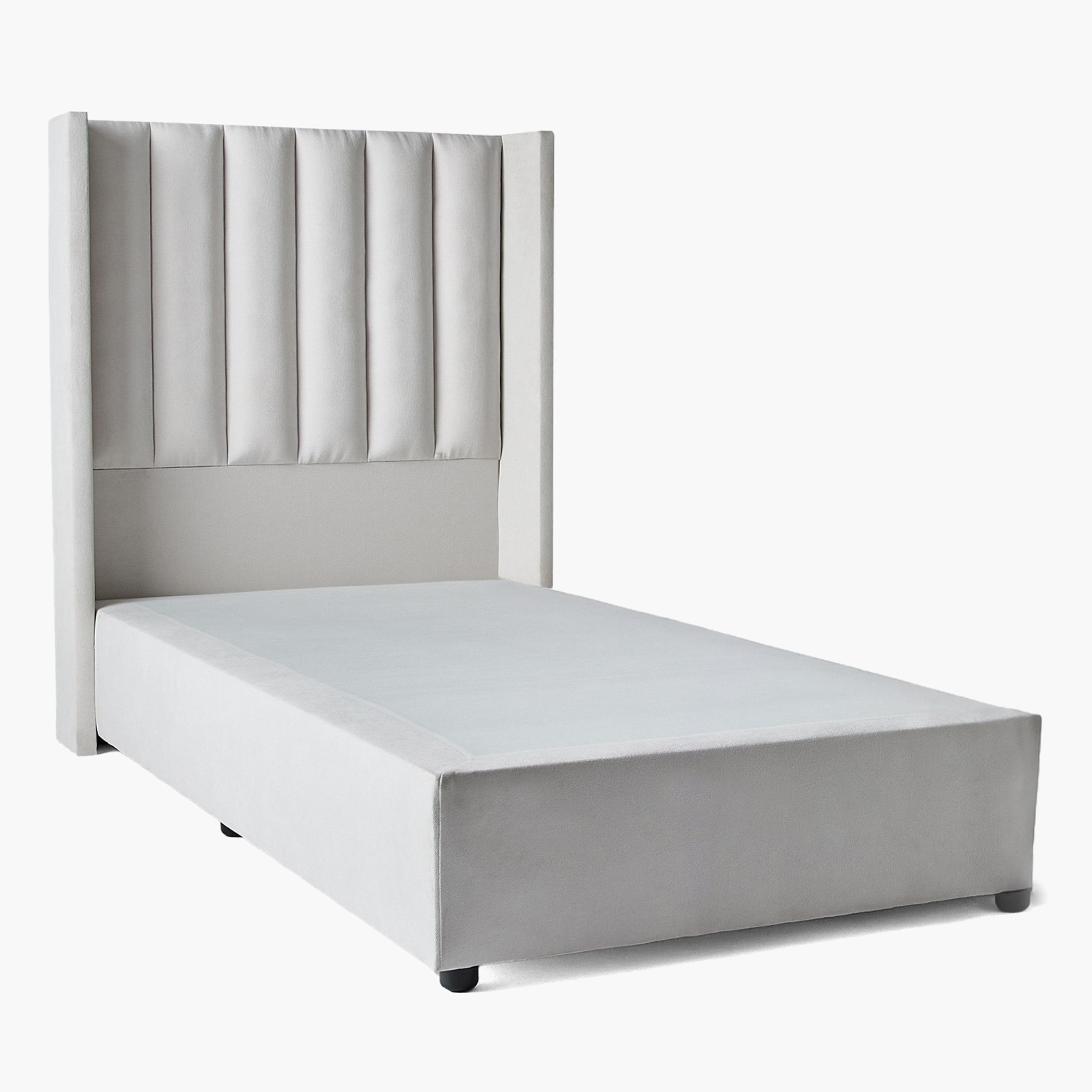 Movo Curvy Wing Back Single Upholstered Bed - 90x200 cm-hbxkidsandyouth-bedsandbedsets-beds-single-image-1