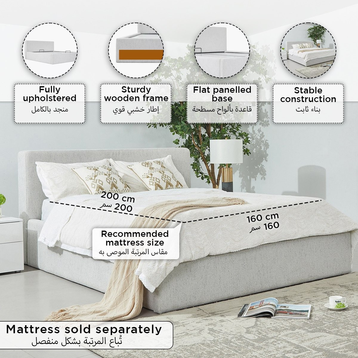 Liberty Upholstered Hydraulic Storage Queen Bed - 160x200 cm-hbxbedroom-bedsandbedsets-beds-queen-image-13