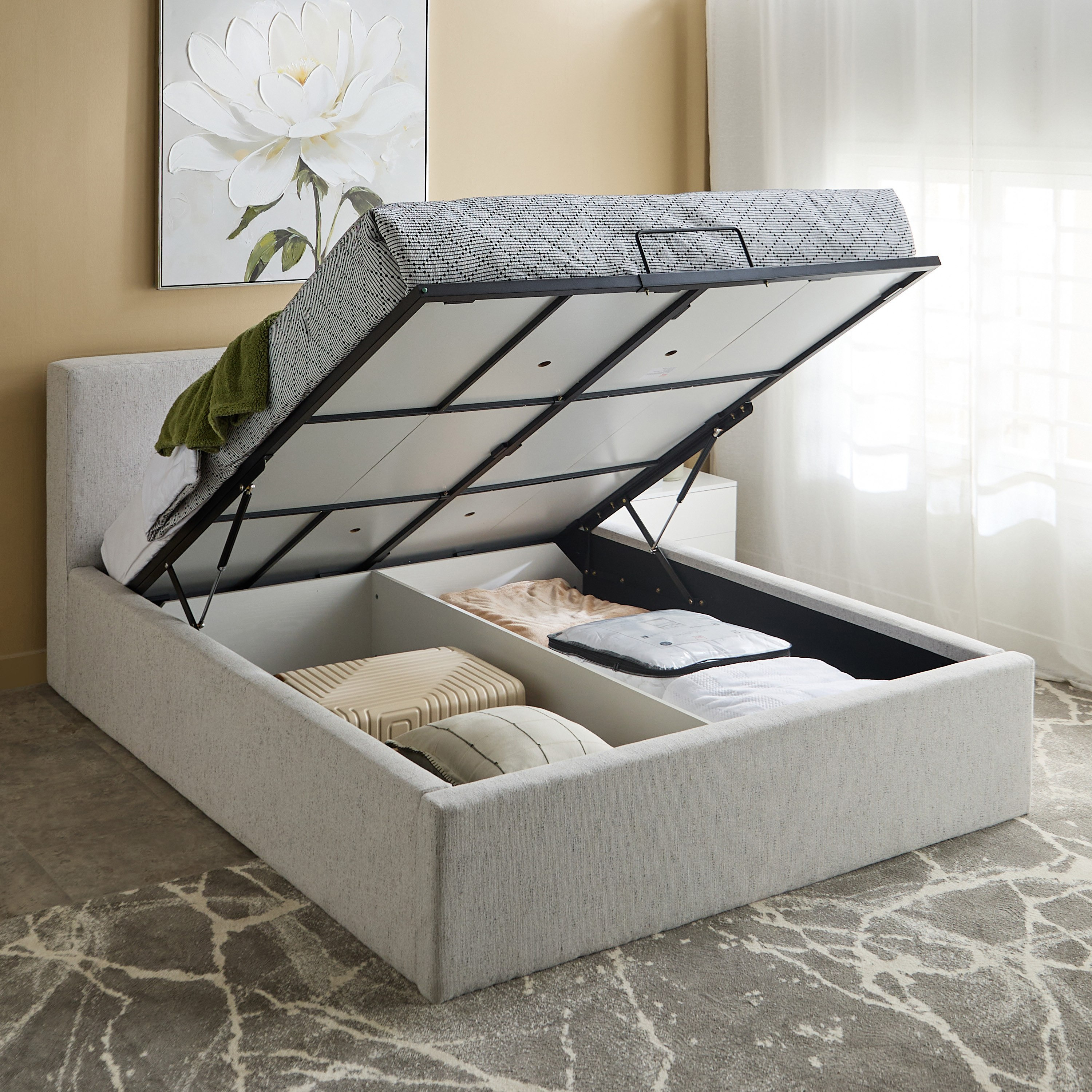 Liberty Upholstered Hydraulic Storage Queen Bed - 160x200 cm-hbxbedroom-bedsandbedsets-beds-queen-image-2