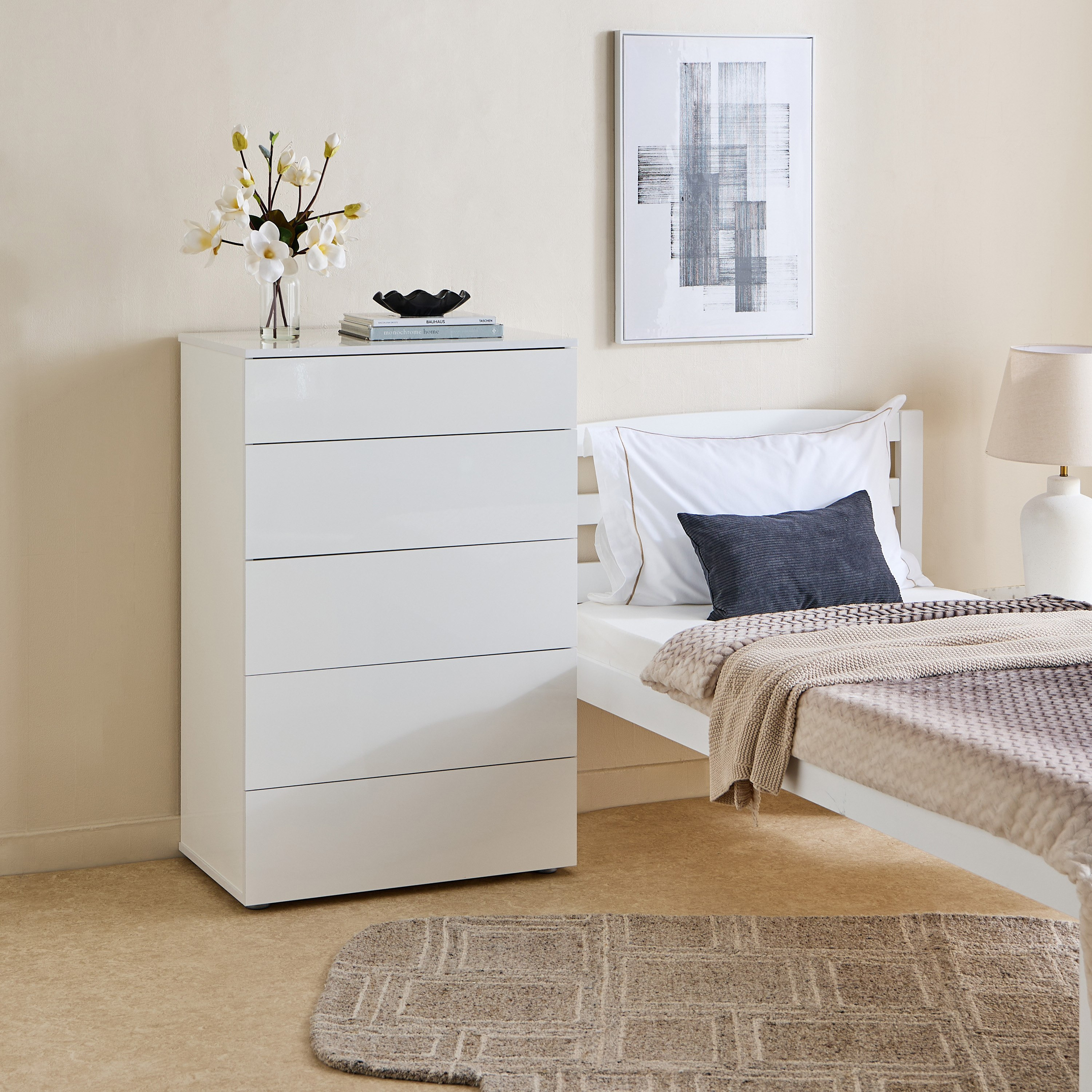 Liberty High Gloss Chest of 5-Drawers-hbxfurniture-dressersandchests-chestofdrawers-image-6