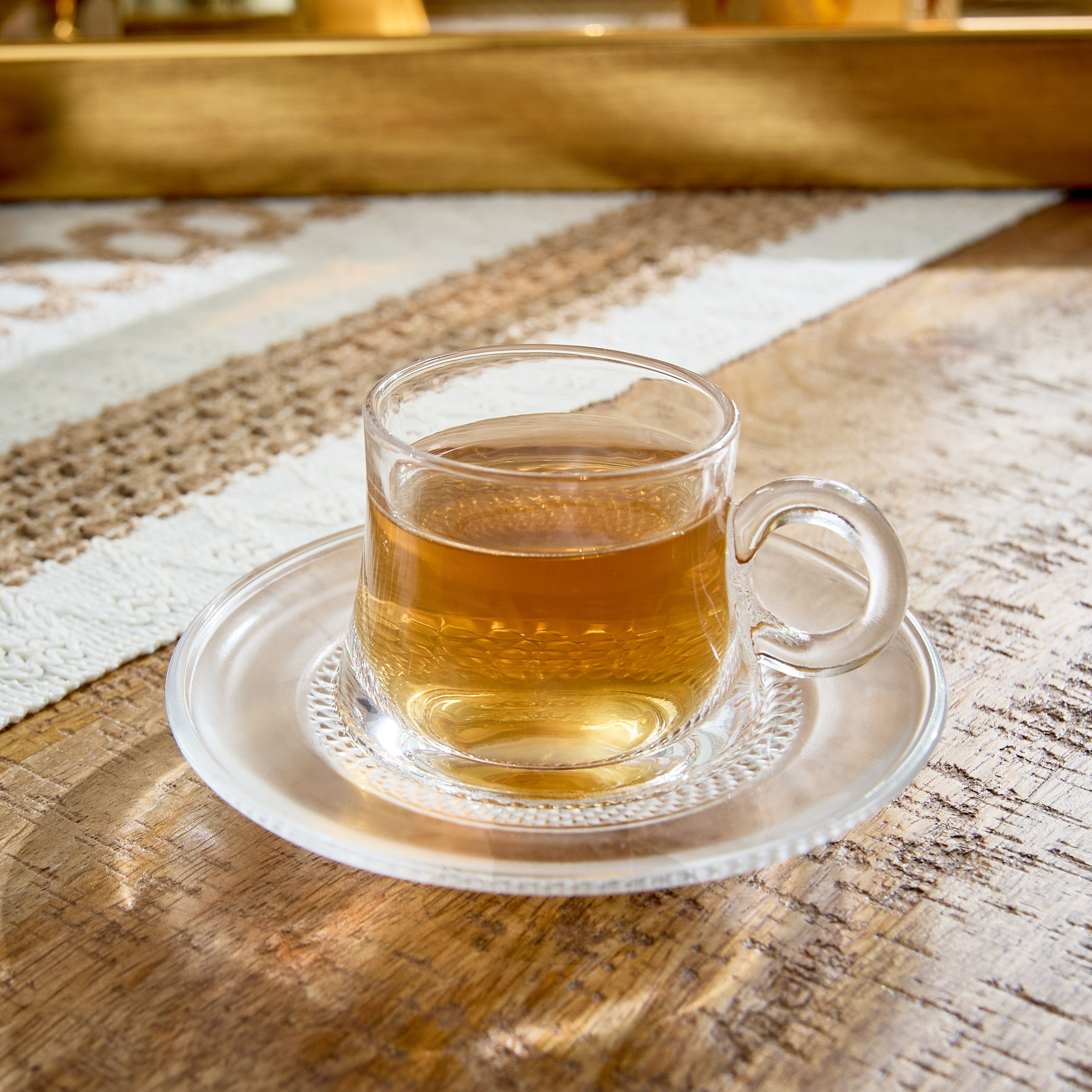 طقم فناجين وصحون زجاج 12 قطعة مع حامل من أوركيد - 100 مل-hbxhomeware-diningandtabletop-coffeeandteasets-image-2