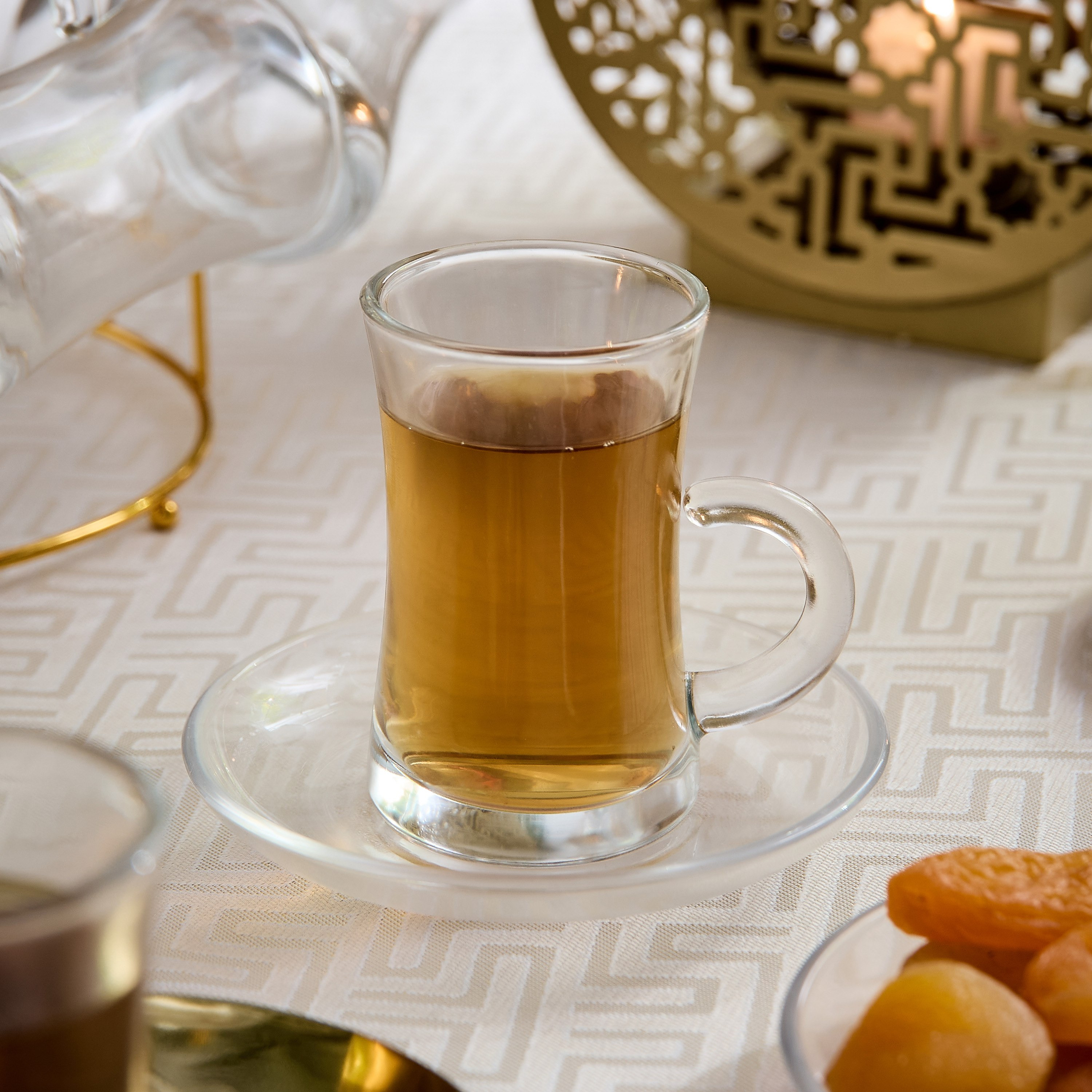 طقم فناجين إستكان زجاج وصحون 12 قطعة من أوركيد - 120 مل-hbxhomeware-diningandtabletop-coffeeandteasets-image-2