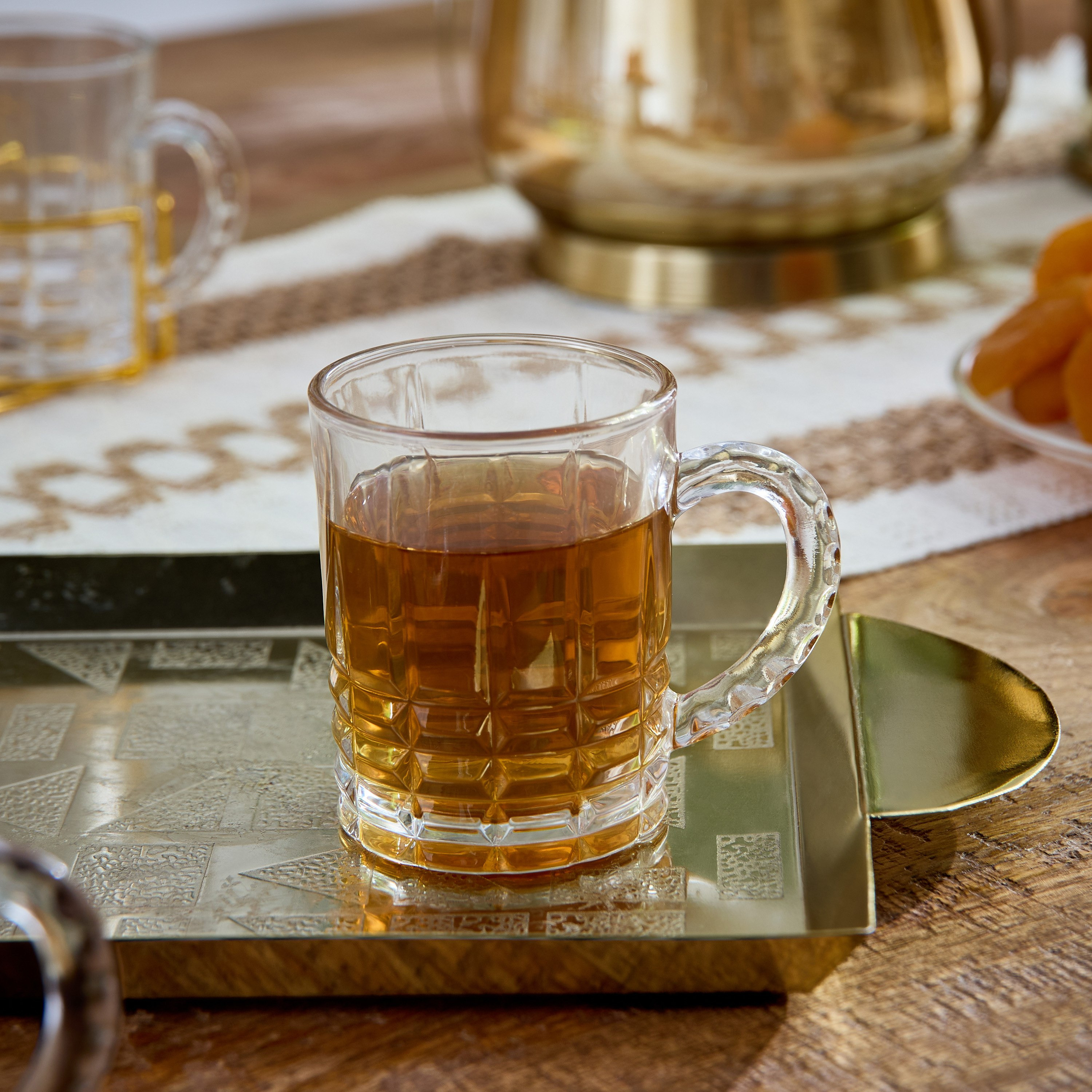 طقم مجّات زجاج 6 قطع مع حامل أوركيد - 200 مل-hbxhomeware-diningandtabletop-coffeeandteasets-image-2