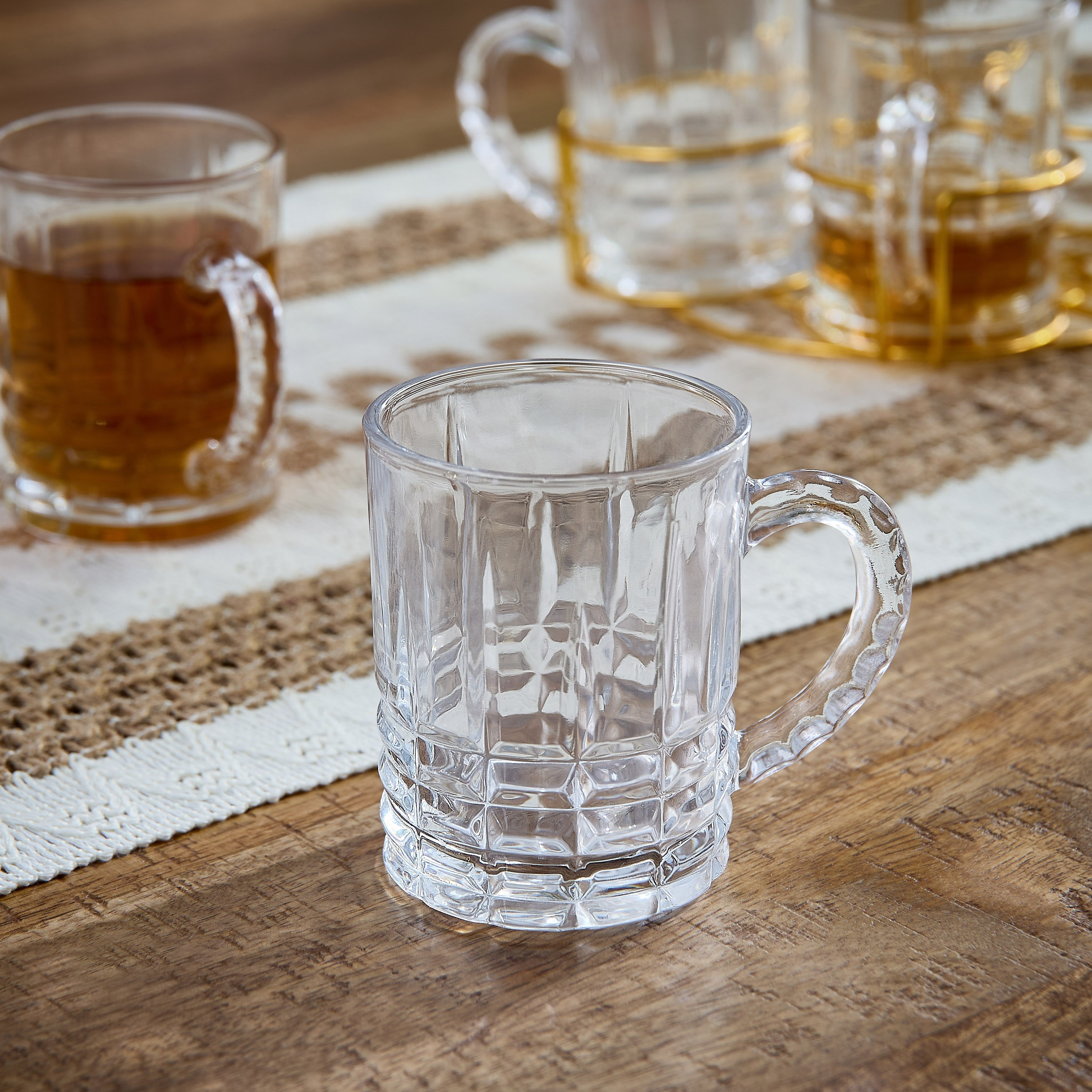 طقم مجّات زجاج 6 قطع مع حامل أوركيد - 200 مل-hbxhomeware-diningandtabletop-coffeeandteasets-image-3