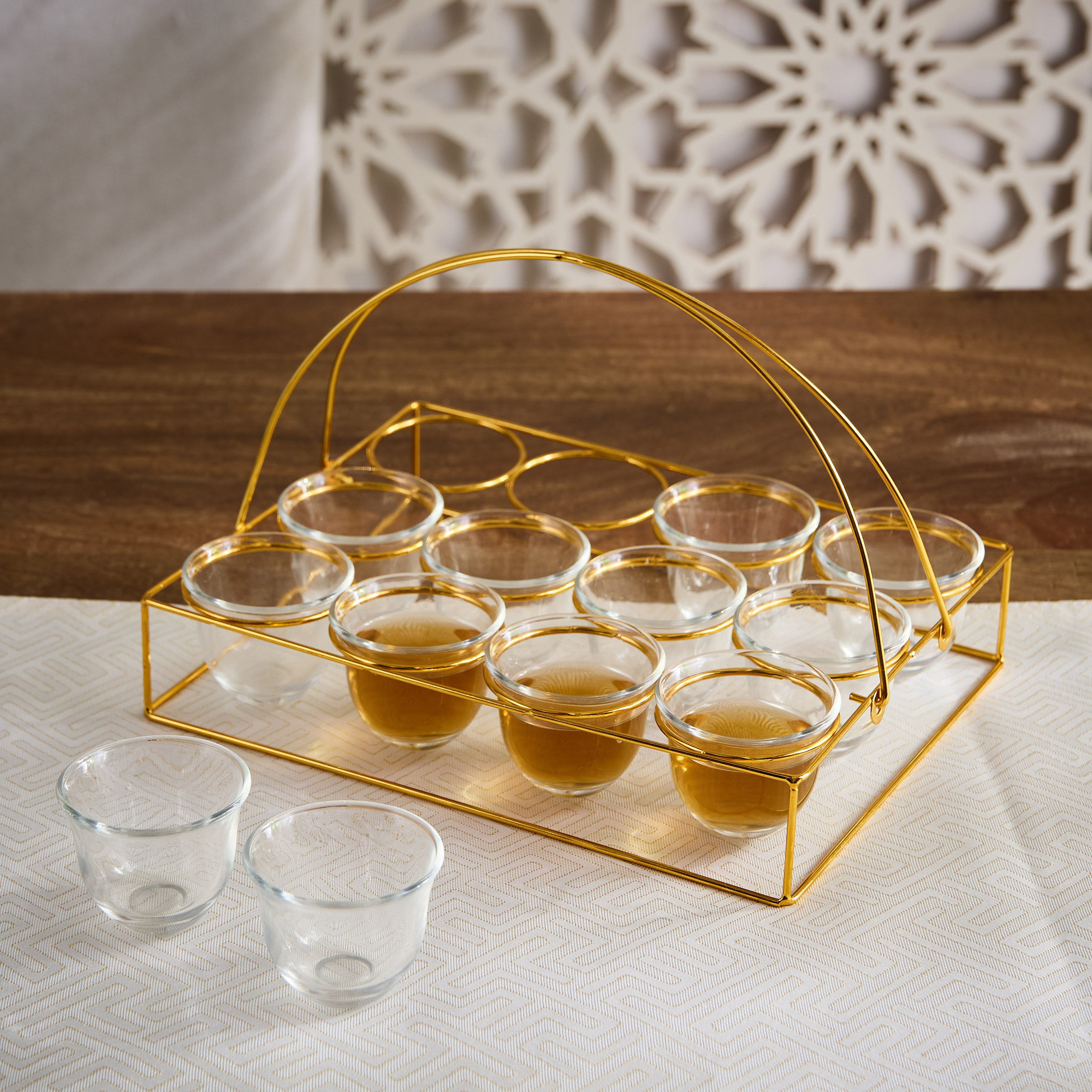 طقم أكواب قهوة زجاج 12 قطعة مع حامل من أوركيد - 80 مل-hbxhomeware-diningandtabletop-coffeeandteasets-image-1